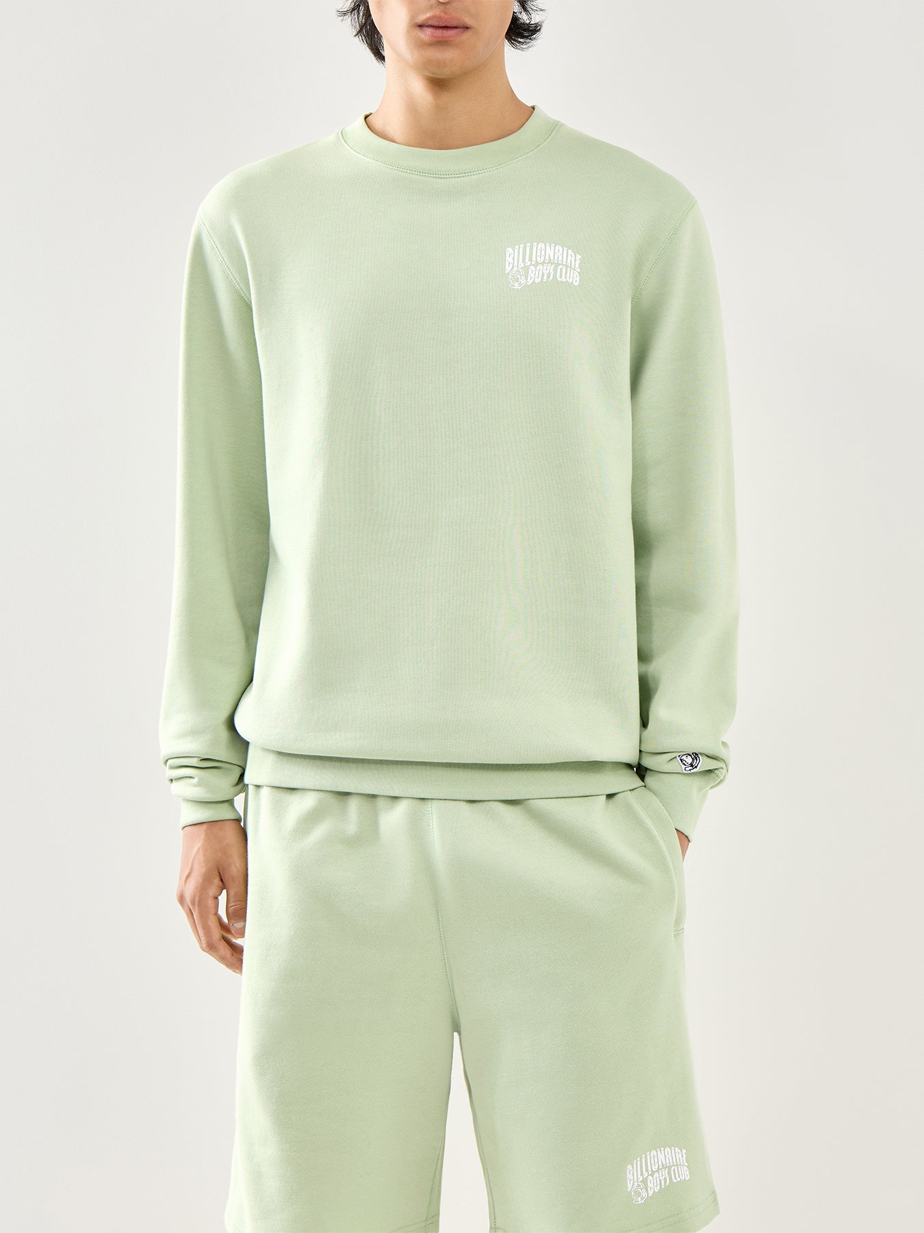 Pistachio Cotton Small Arch Logo Crewneck