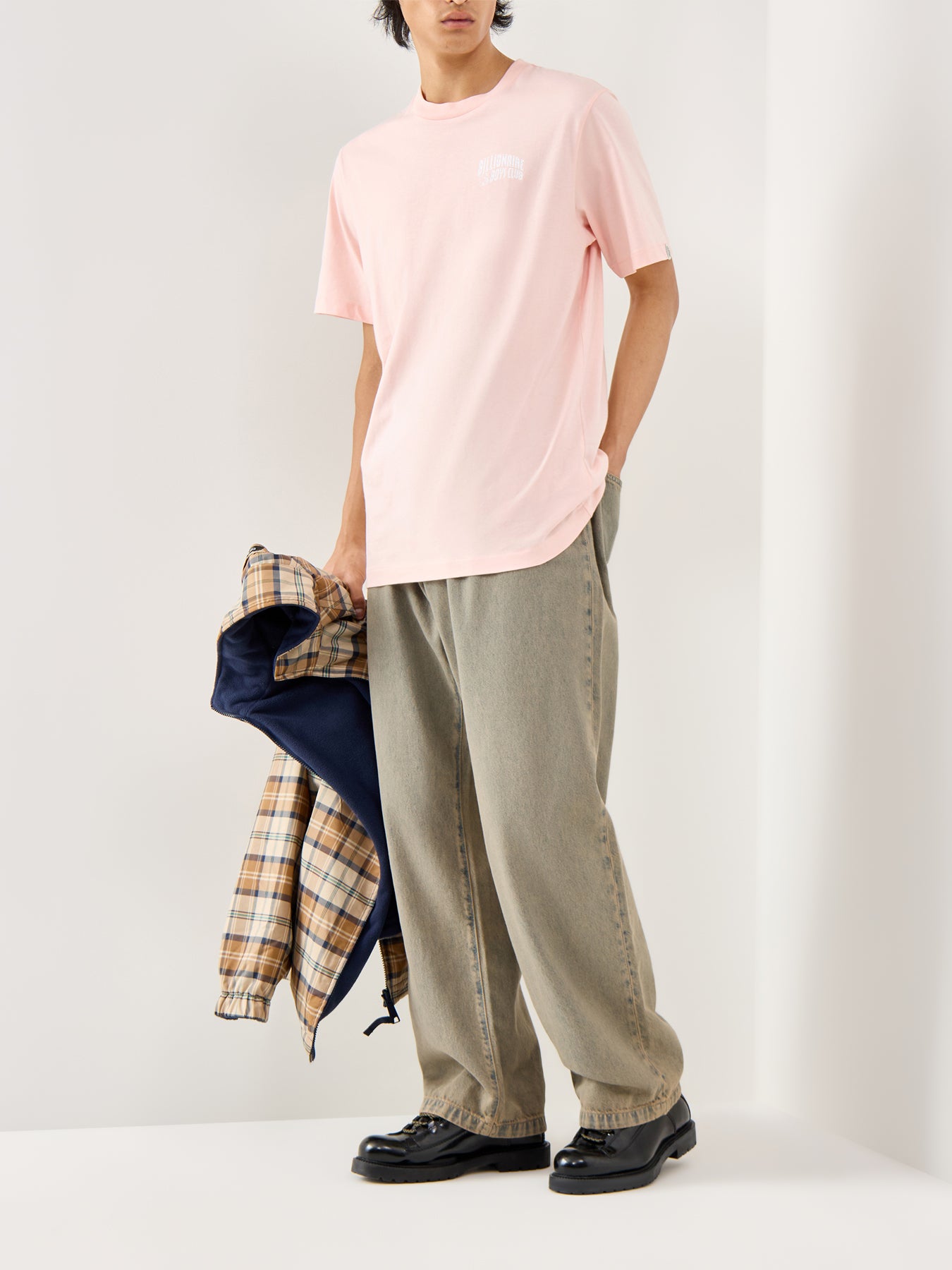 Pink Cotton Small Arch Logo T-Shirt