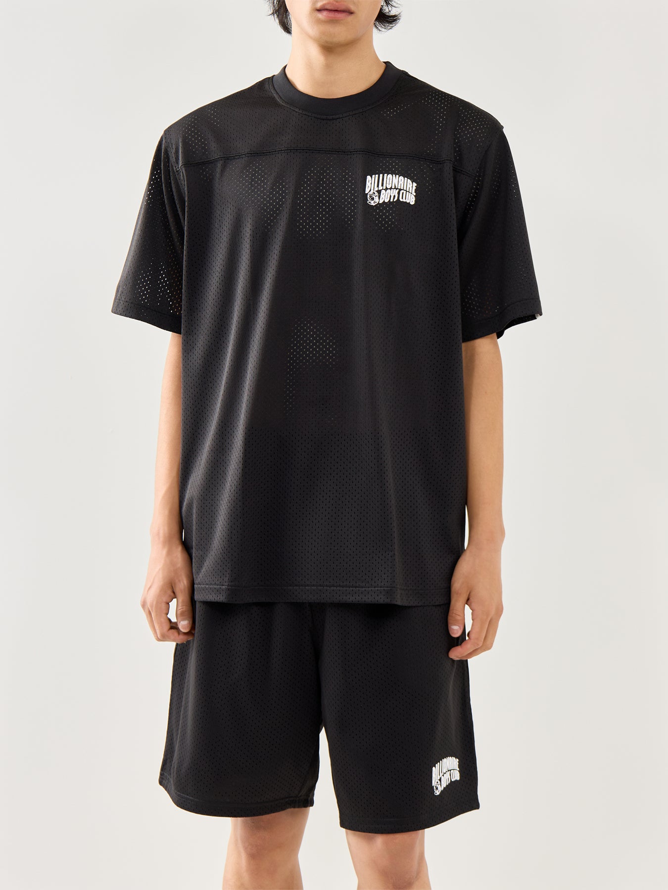Black Cotton Small Arch Logo Woven Jersey
