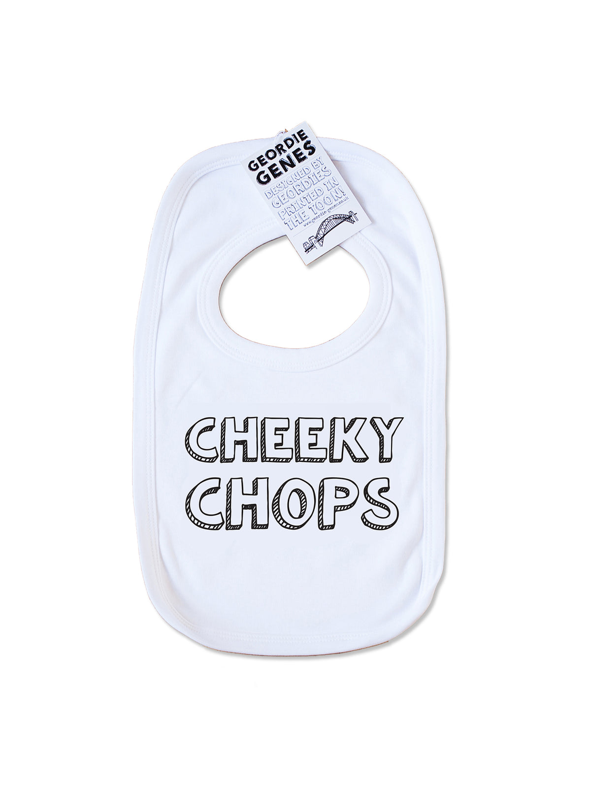 Baby Cheeky Chops Bib White