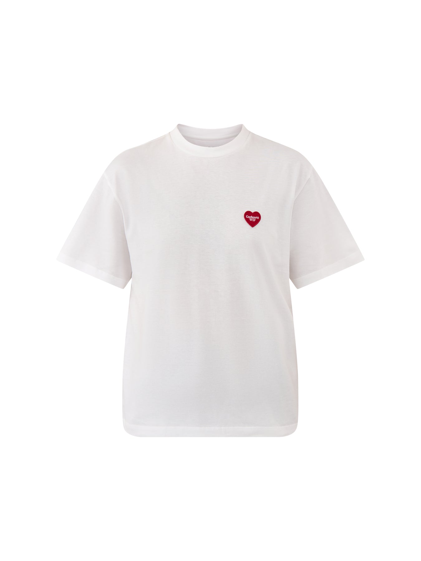 Short Sleeve Heart Patch T-Shirt White