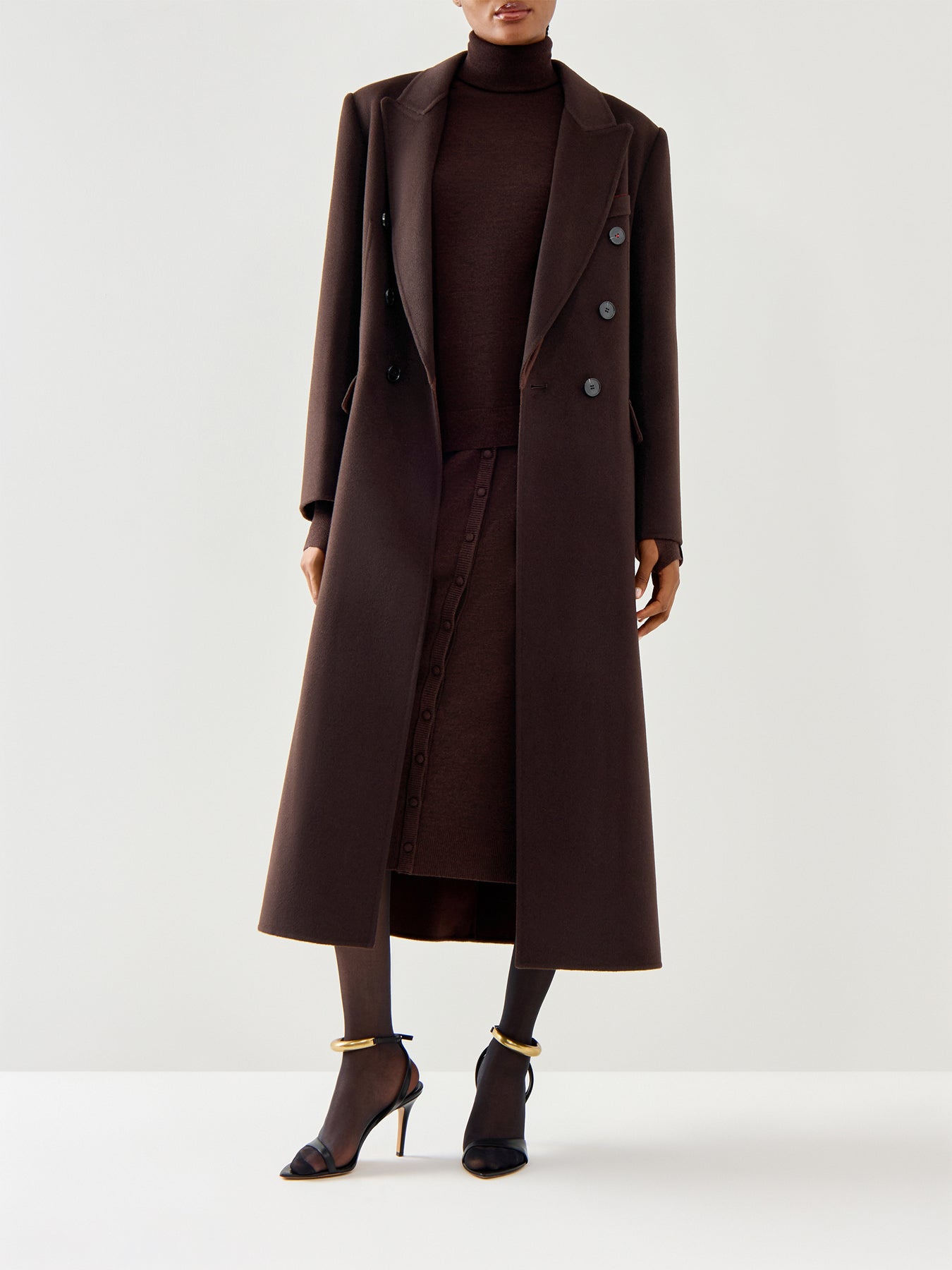 Double Faced Overcoat Double Breasted Maxi Cashmere Blend