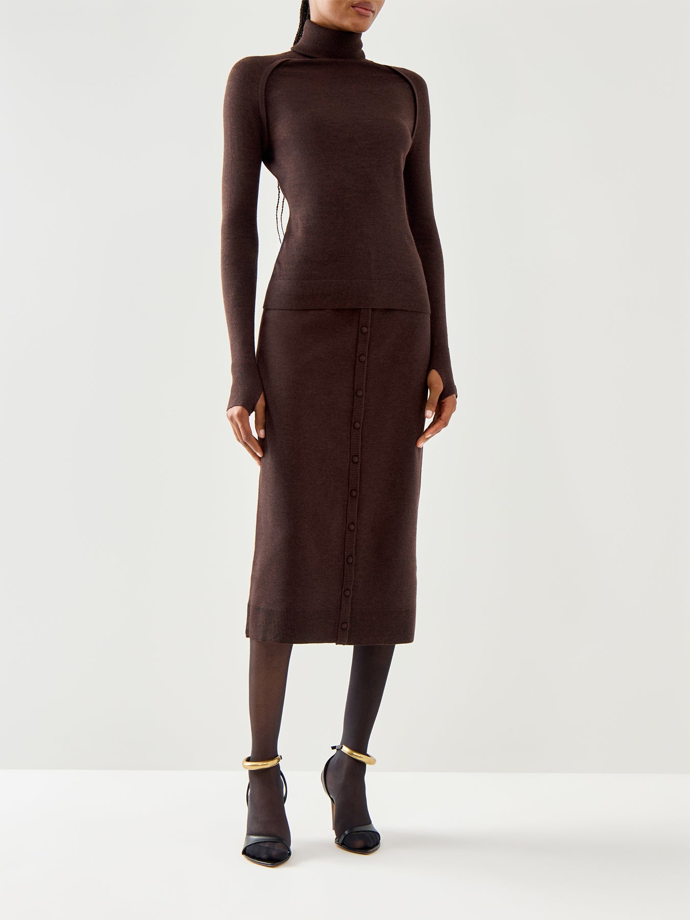 High Neck Knitted Top