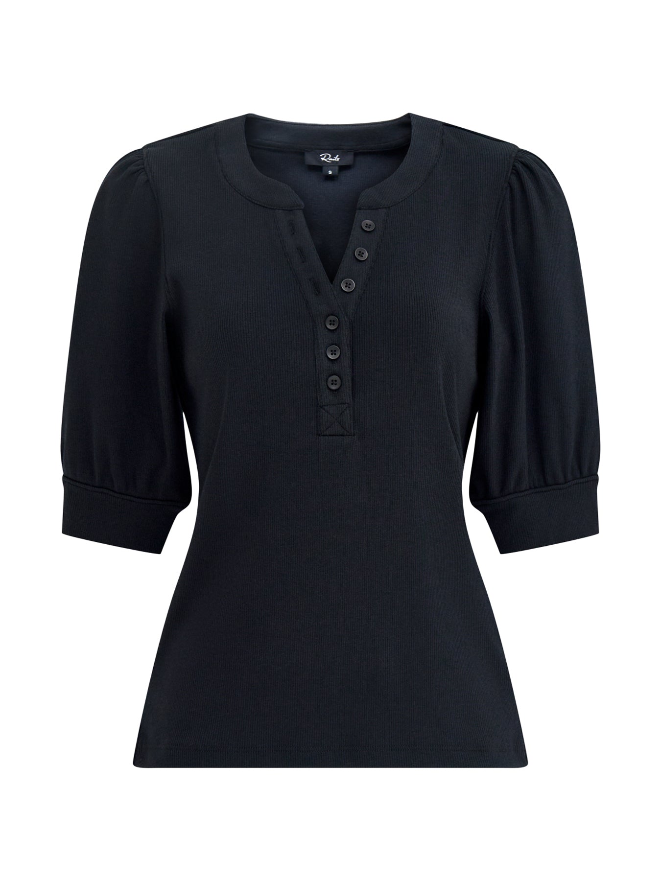 Jewel Knit Short Sleeve Top Black