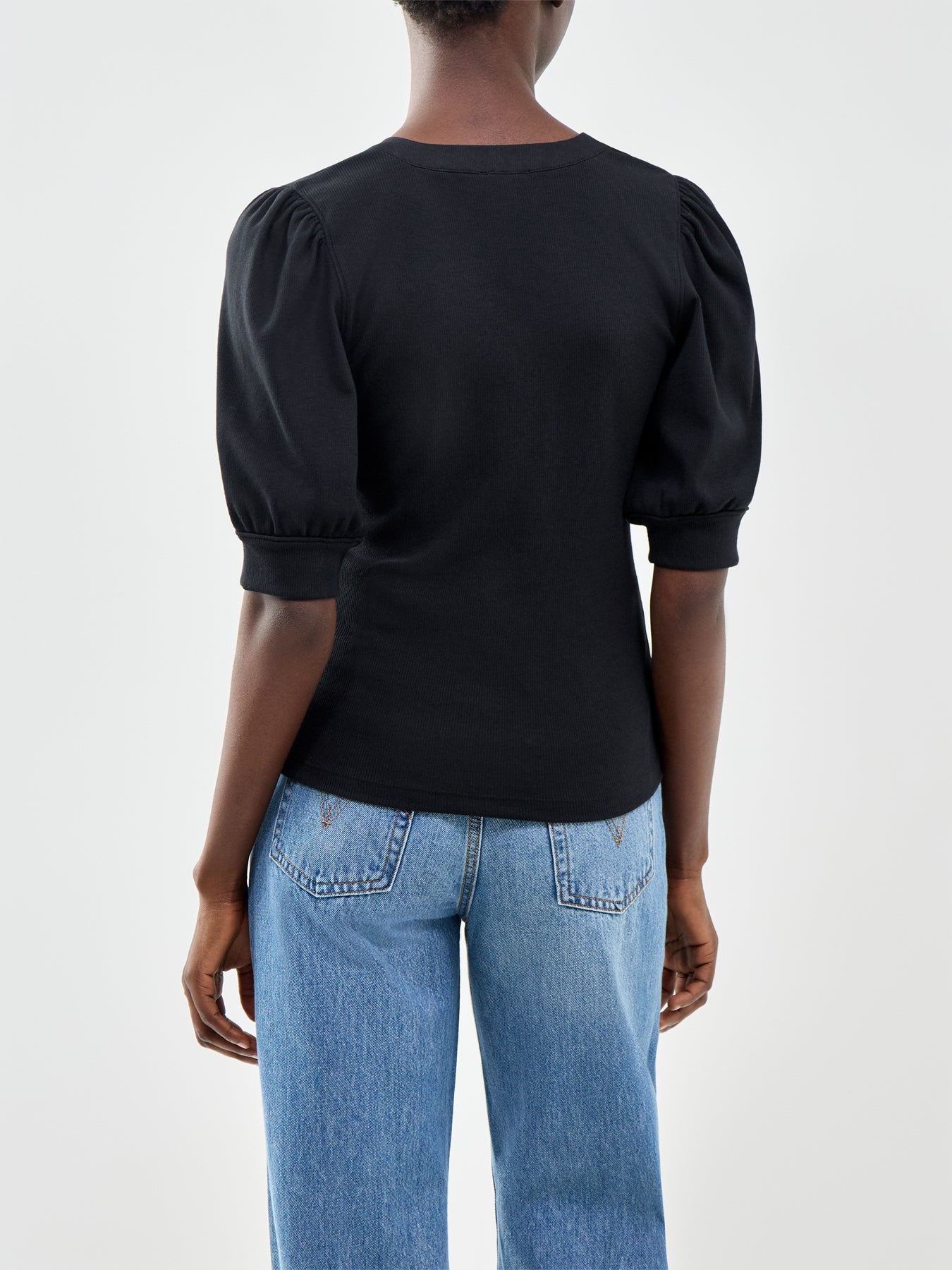 Jewel Knit Short Sleeve Top Black