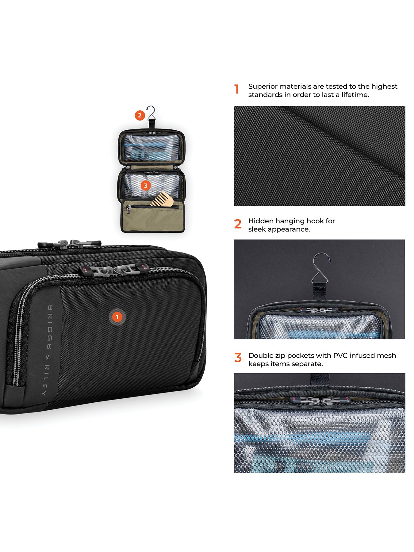 Hanging Toiletry Kit Black