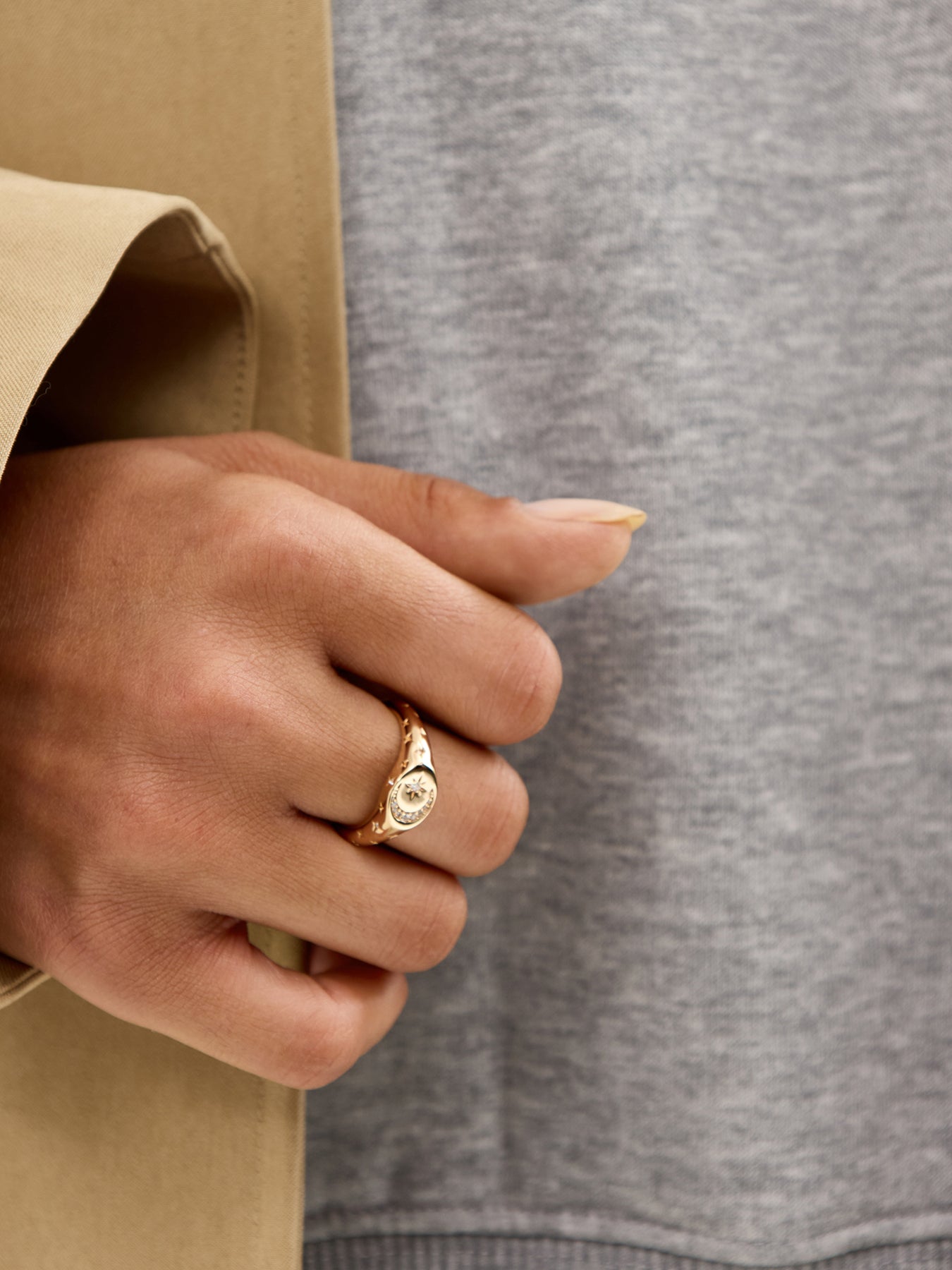 18ct Gold Plated Cosmic Signet Ring