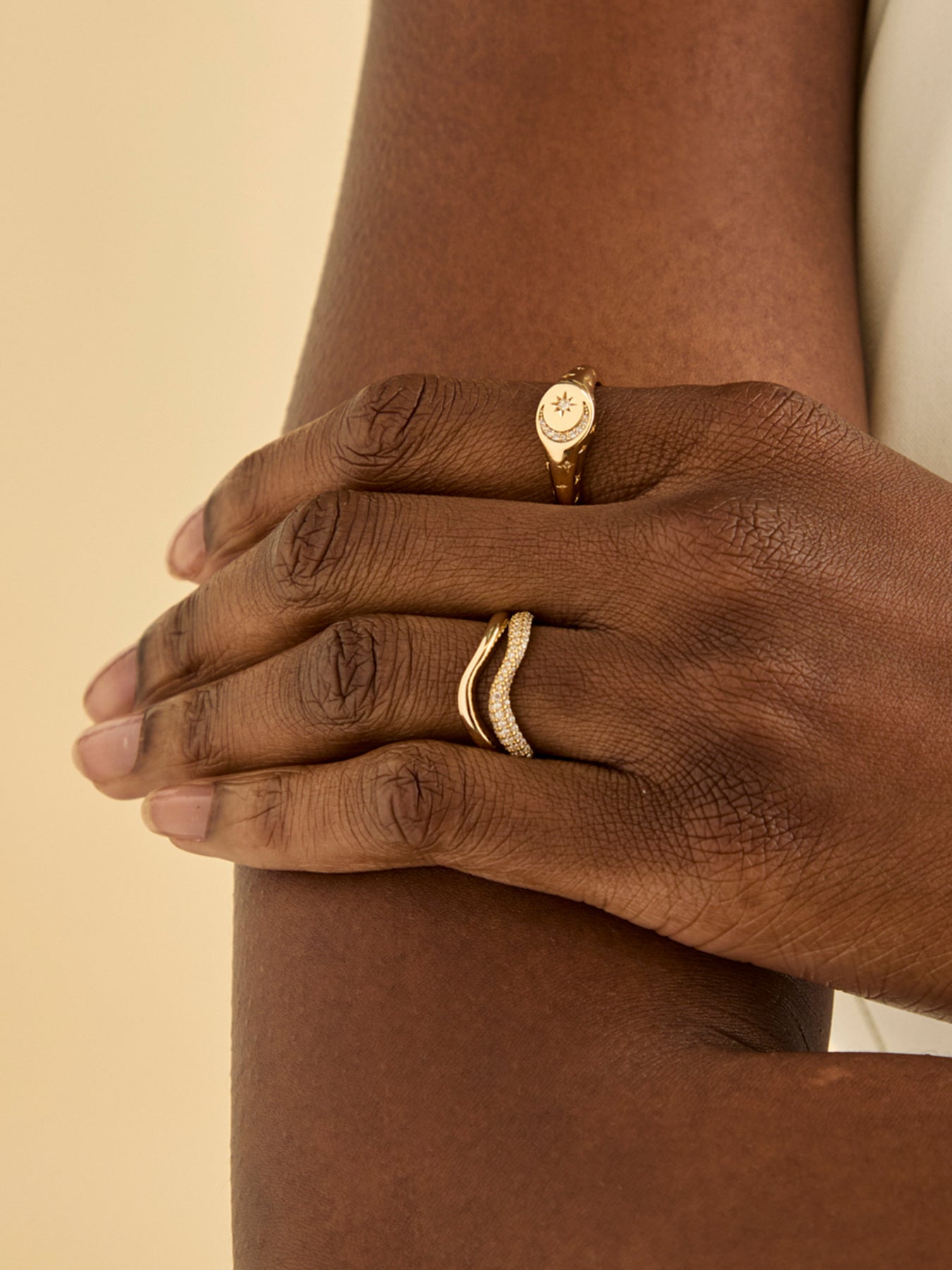 18ct Gold Plated Cosmic Signet Ring