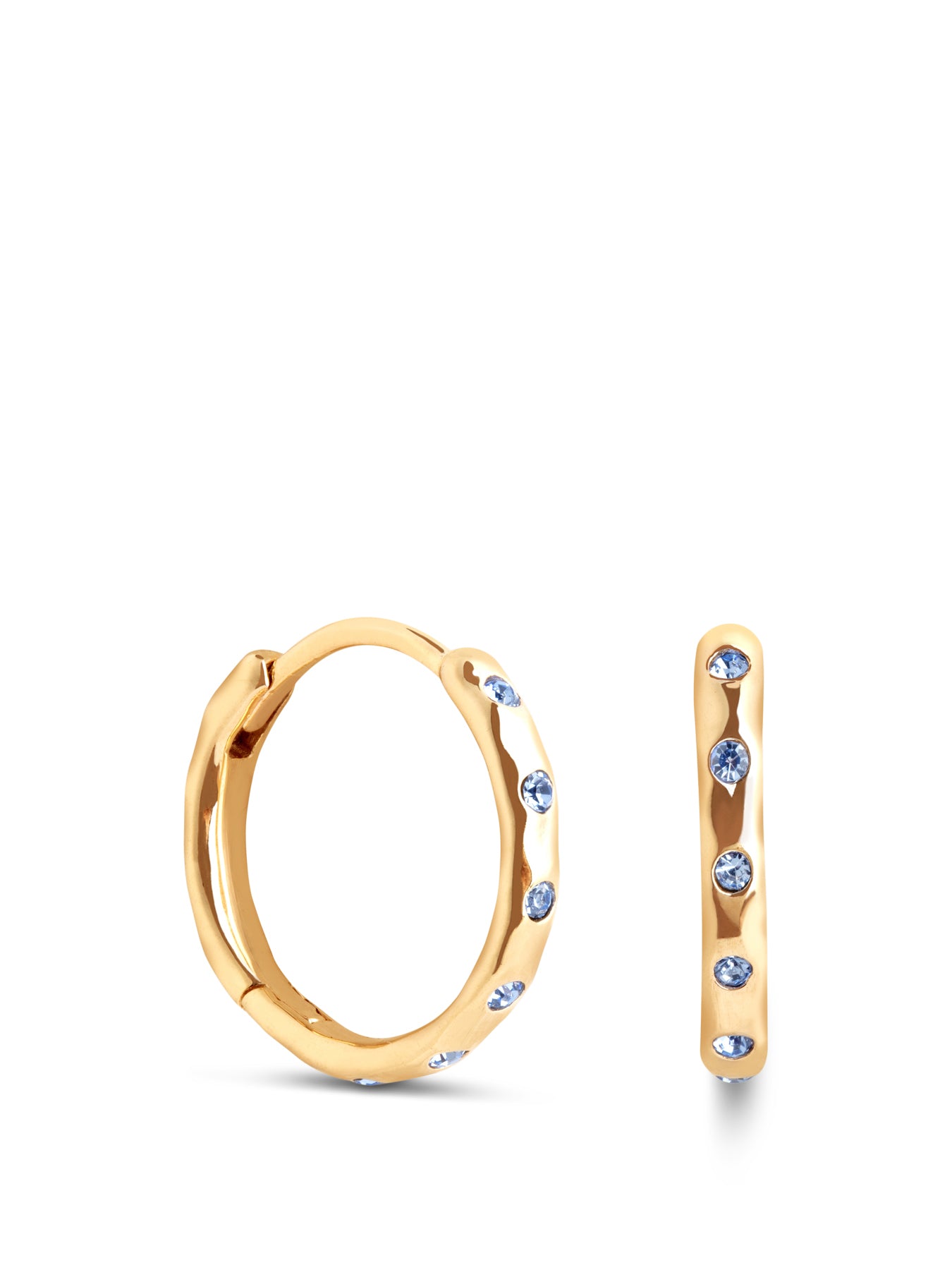 Molten Texture Opal Hoop Earrings