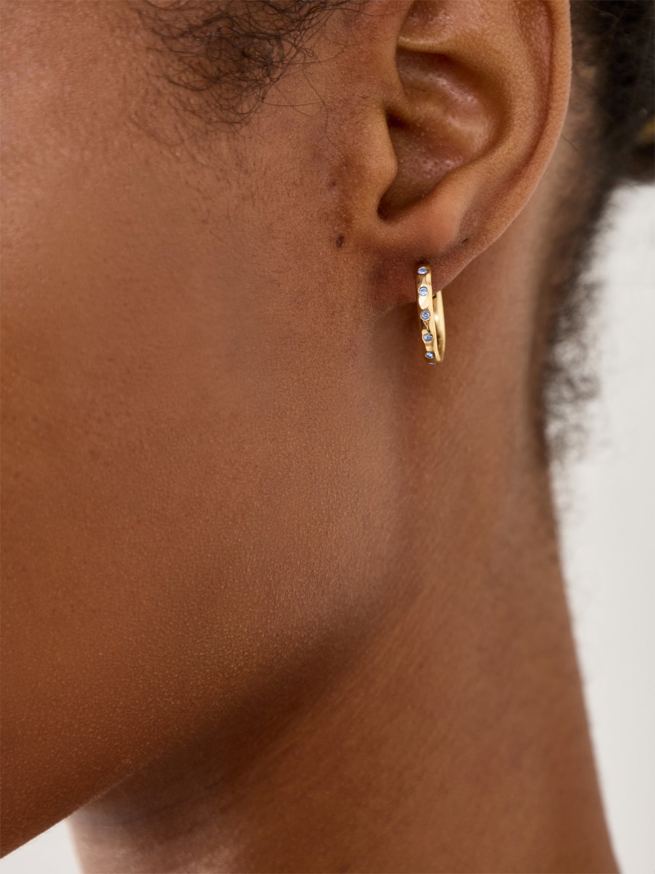 Molten Texture Opal Hoop Earrings