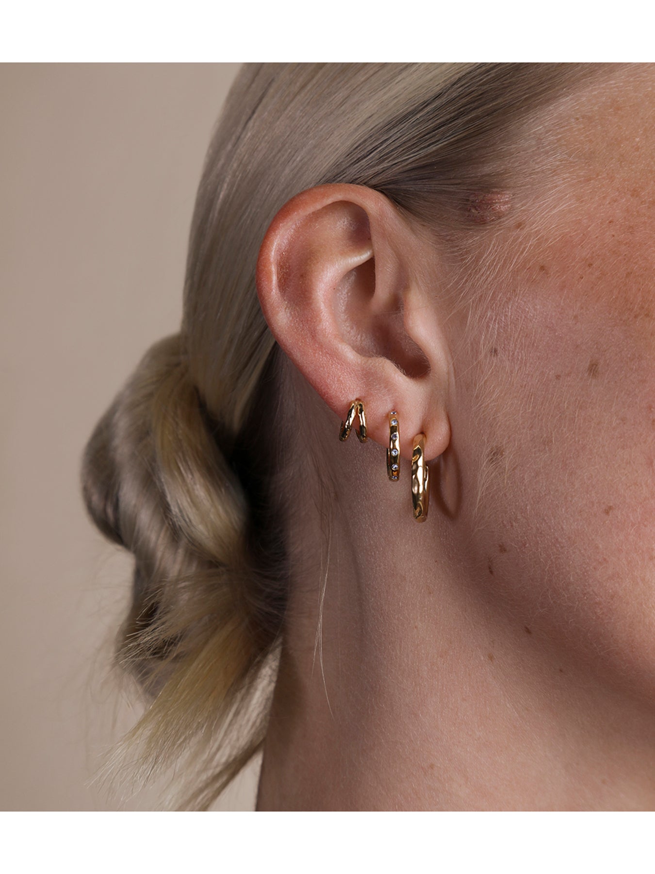 Molten Texture Opal Hoop Earrings