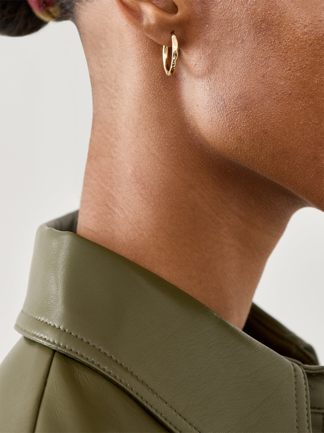 Gold Molten Texture Hoop Earrings