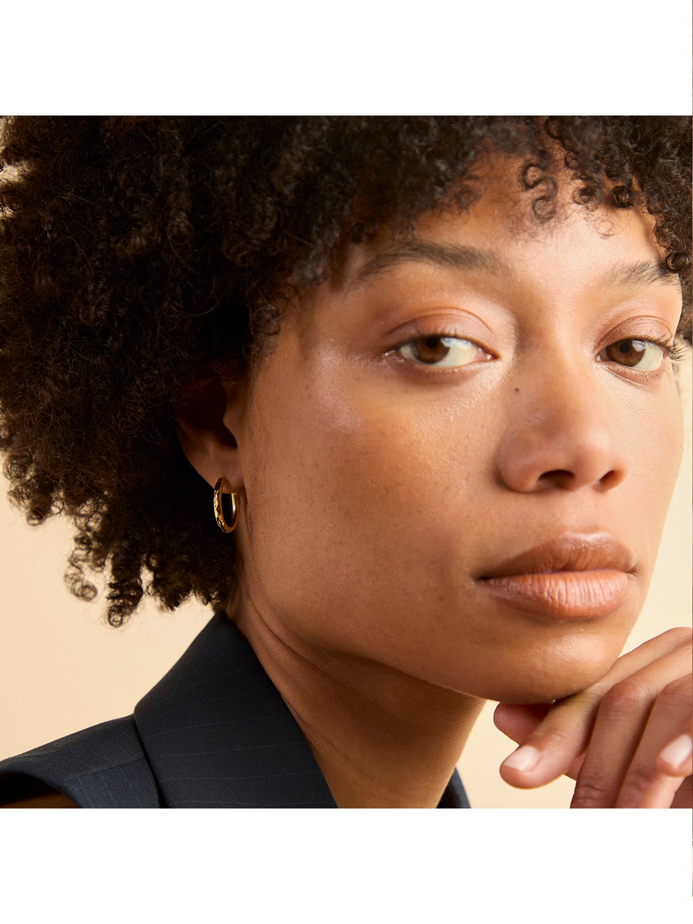 Gold Molten Texture Hoop Earrings