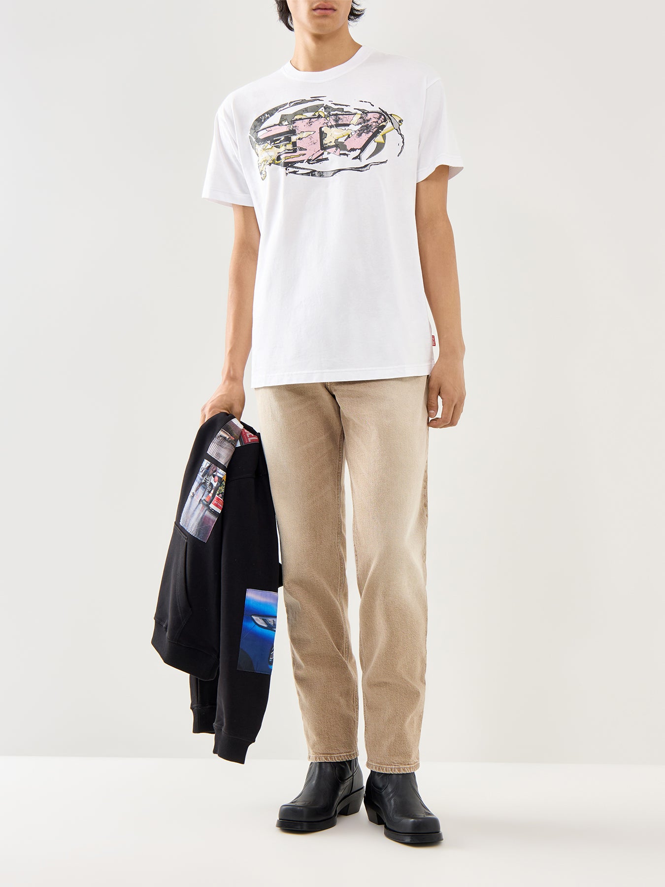 Cotton White T-Norm-T11 Big D T-Shirt