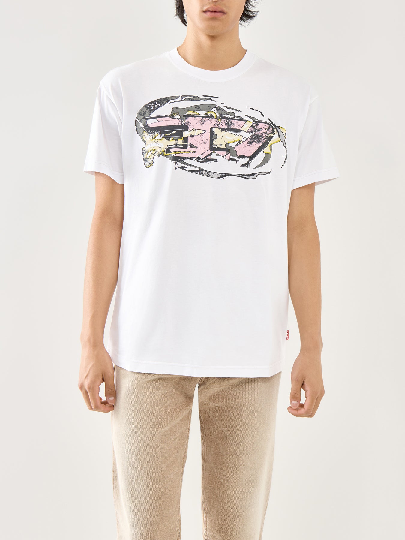 Cotton White T-Norm-T11 Big D T-Shirt