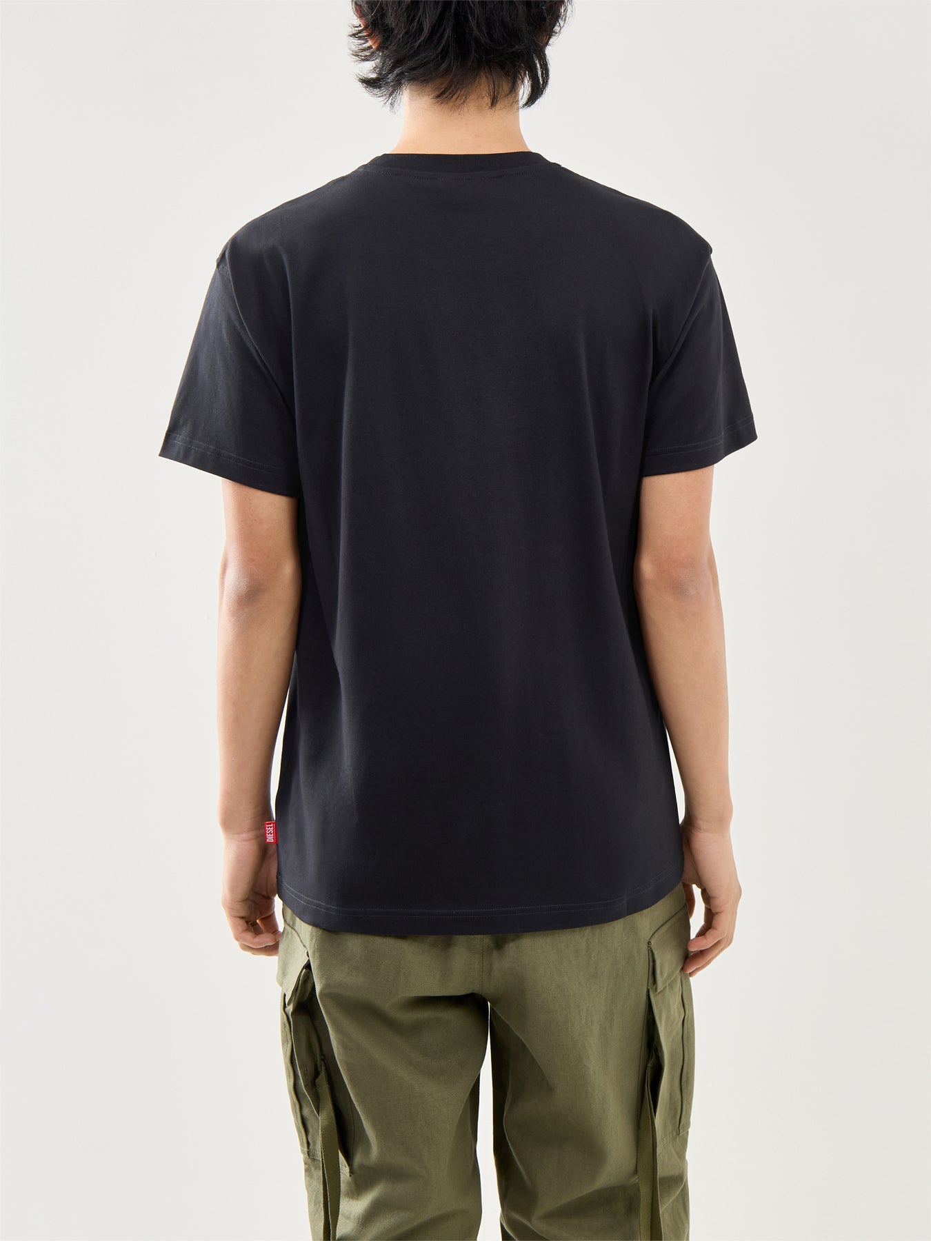 Cotton Black T-Norm-T11 Big D T-Shirt