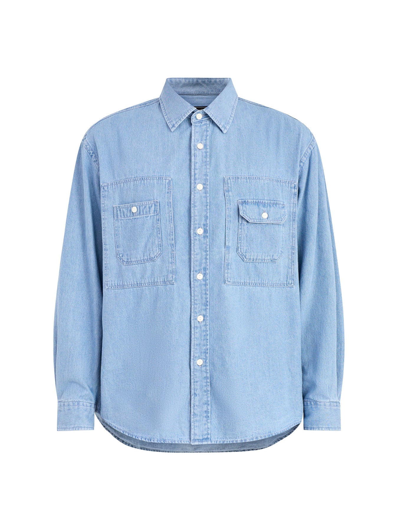 Bleach Denim Utility Shirt Blue