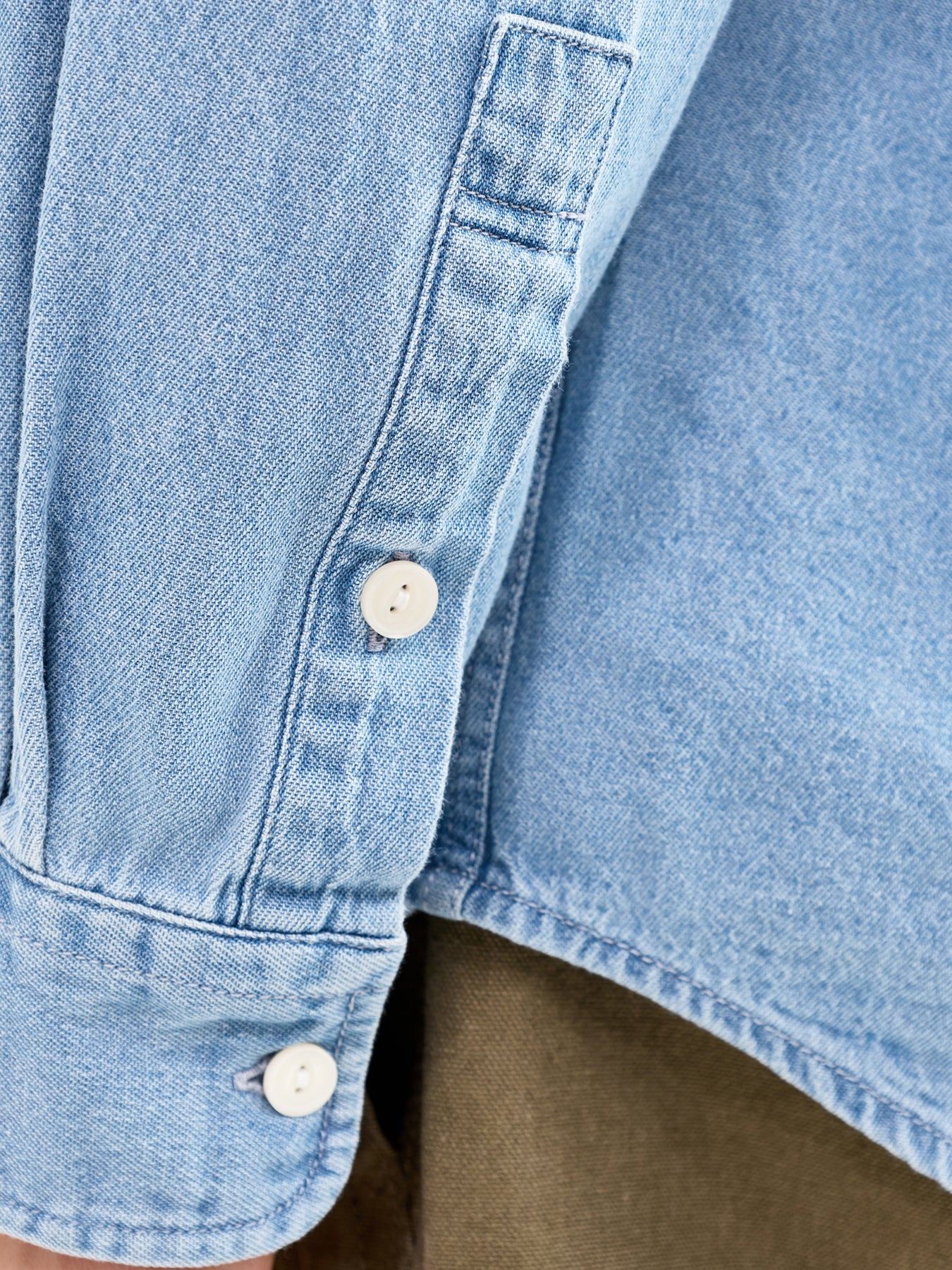 Bleach Denim Utility Shirt Blue