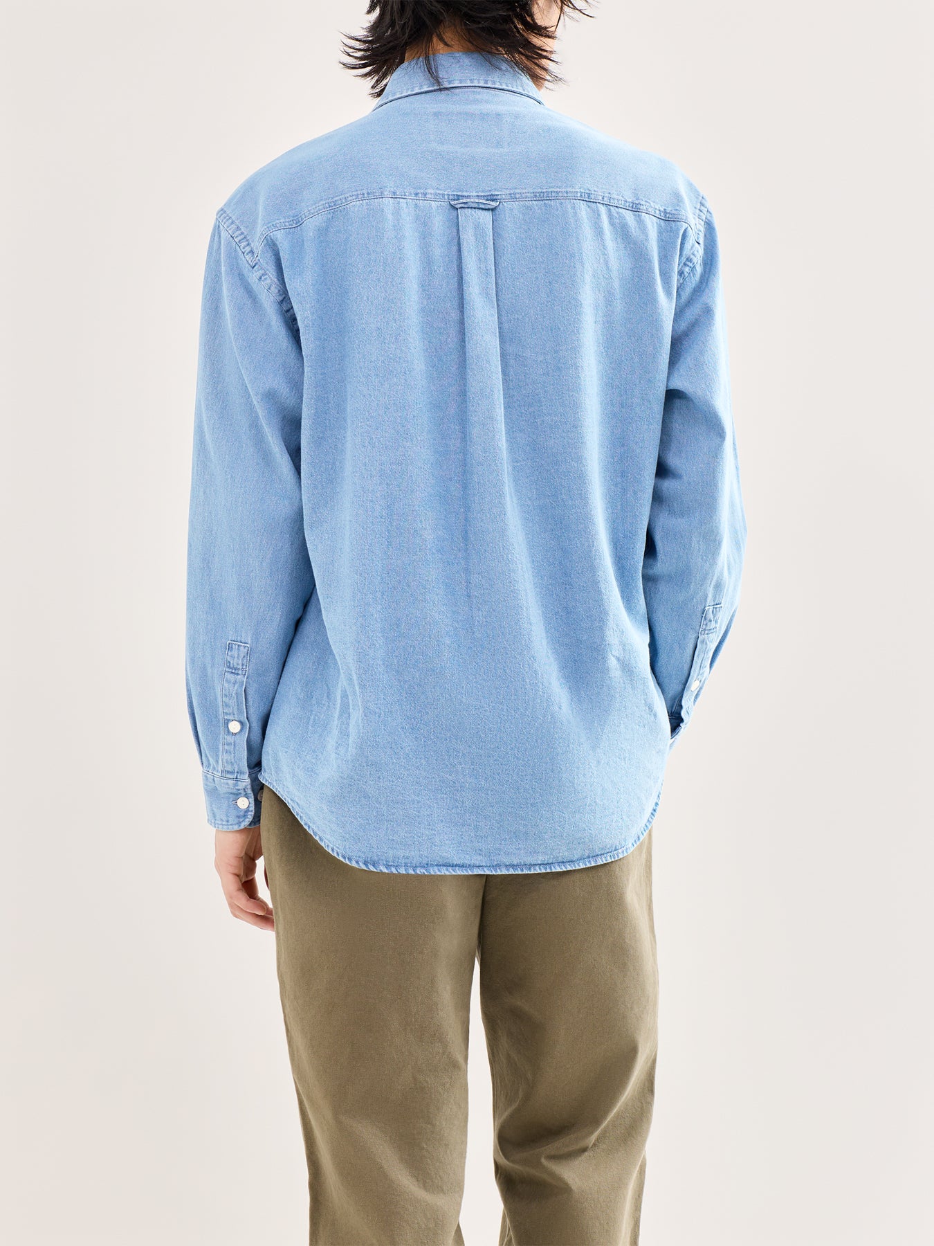 Bleach Denim Utility Shirt Blue