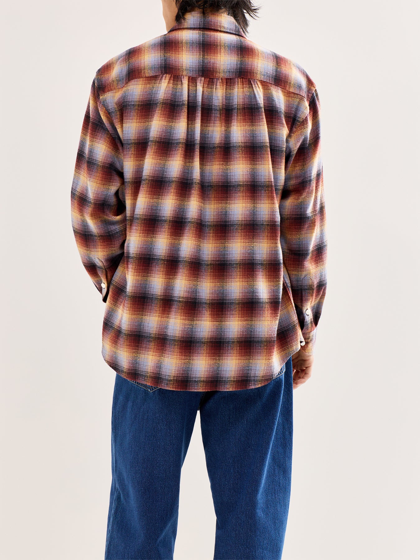 Flannel Check Work Shirt Brown