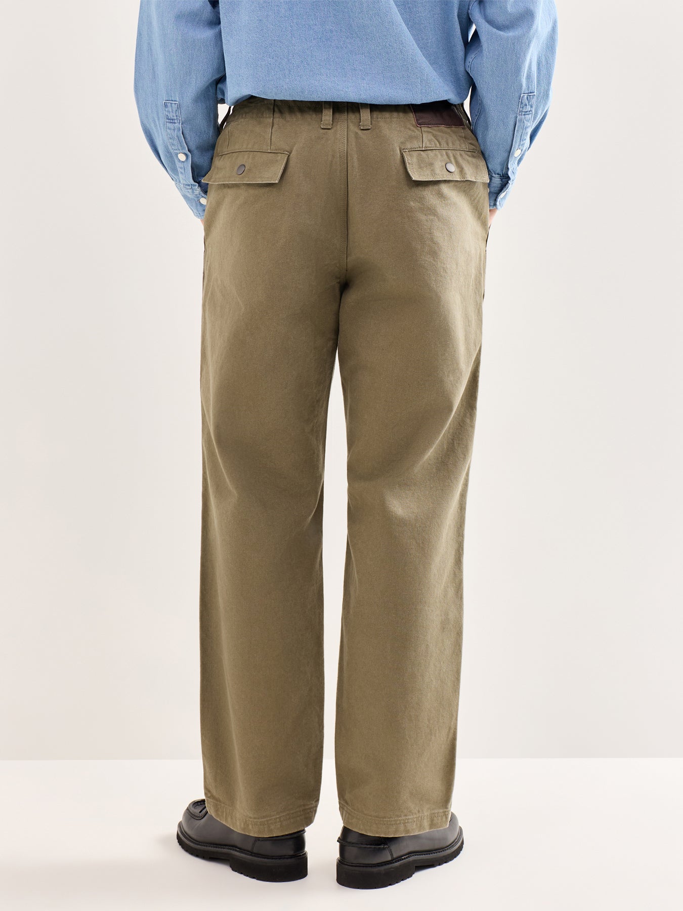 Heavy Canvas Destroyed Double Knee Pants Olive