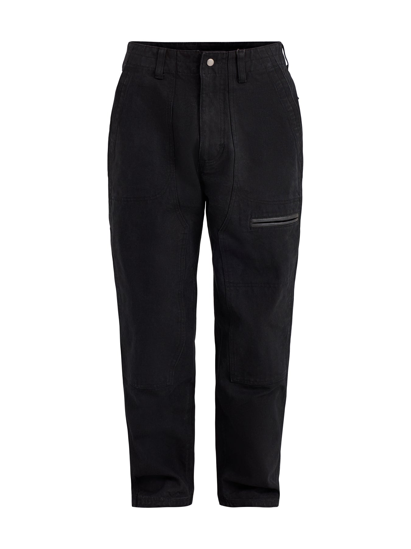Heavy Canvas Destroyed Double Knee Pants Black