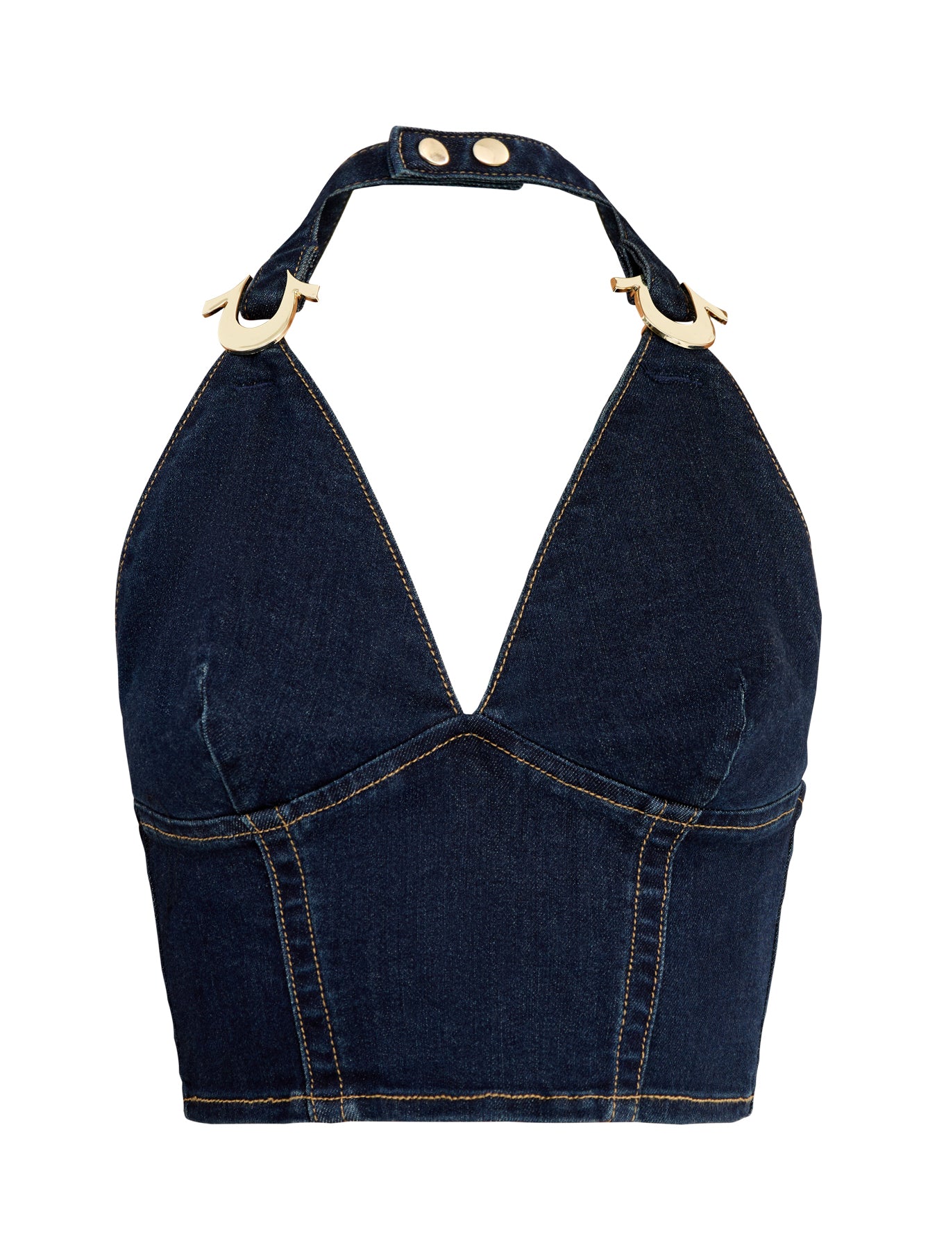 Denim Tie Halter Top