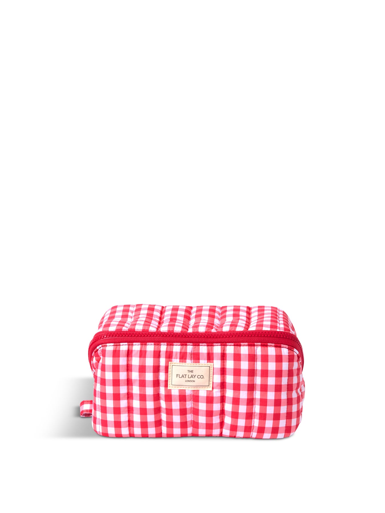 Marshmallow Flat Lay Makeup Box Bag Red Gingham