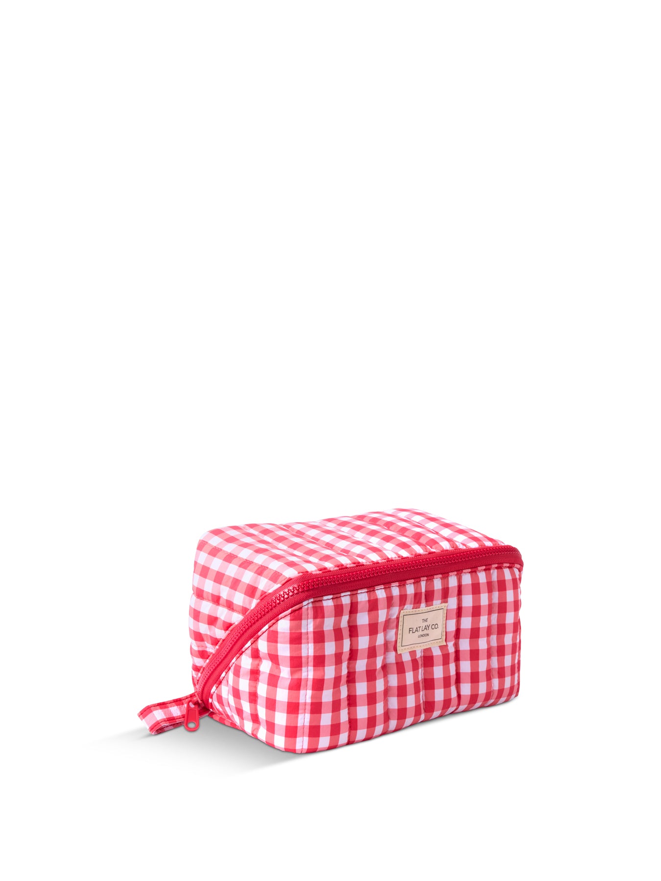 Marshmallow Flat Lay Makeup Box Bag Red Gingham