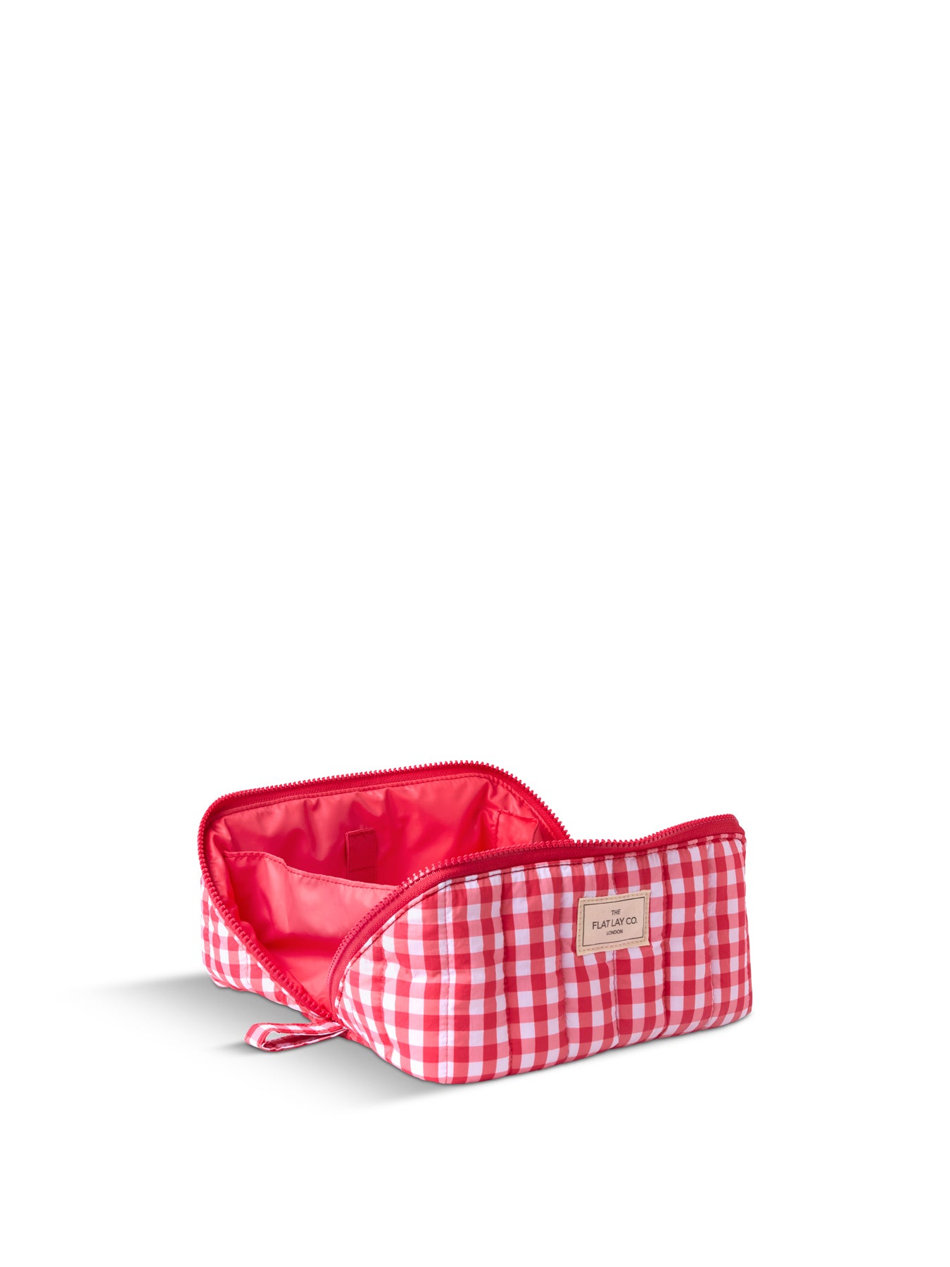 Marshmallow Flat Lay Makeup Box Bag Red Gingham