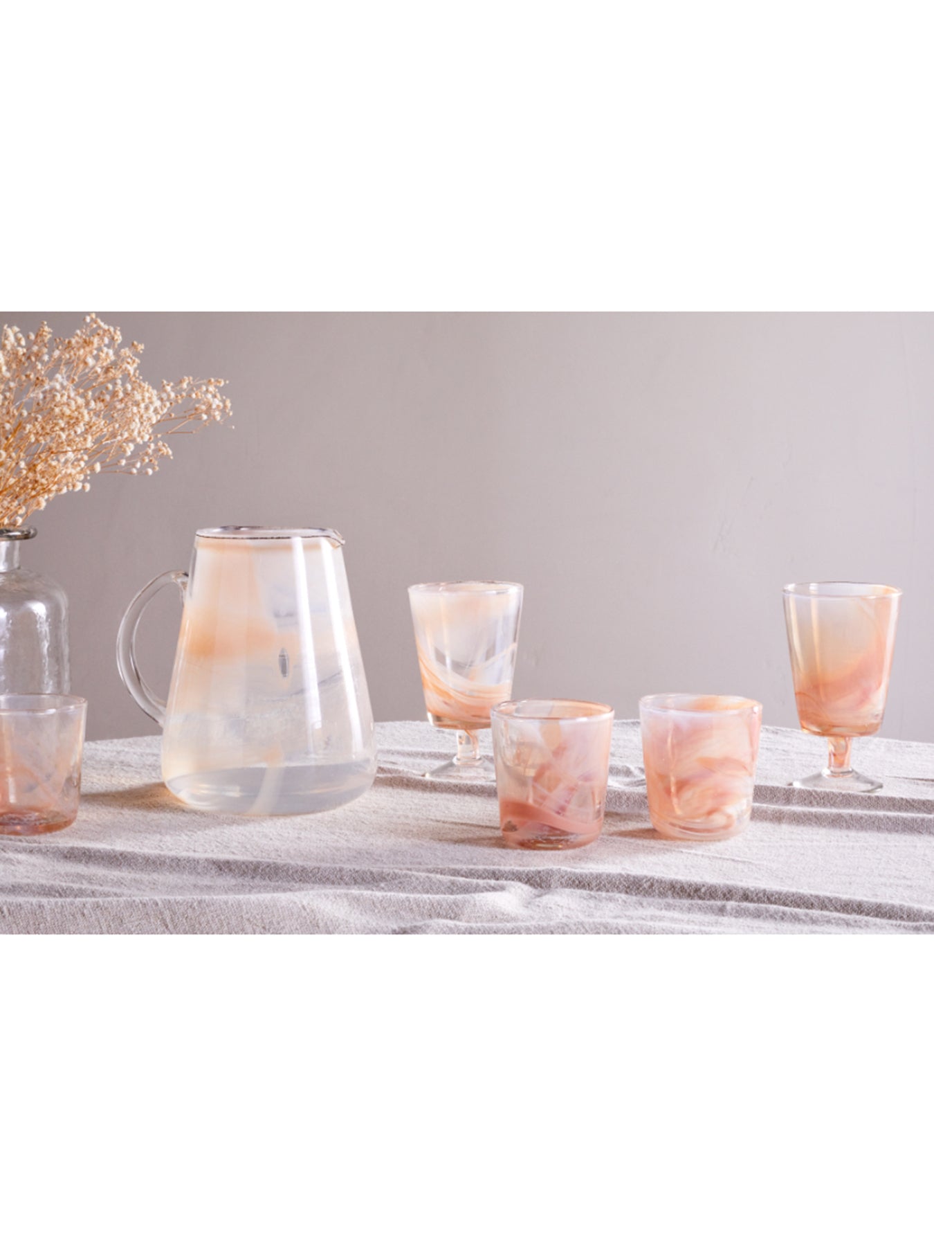 4 Set Shirali Marble Swirl Wine Glass