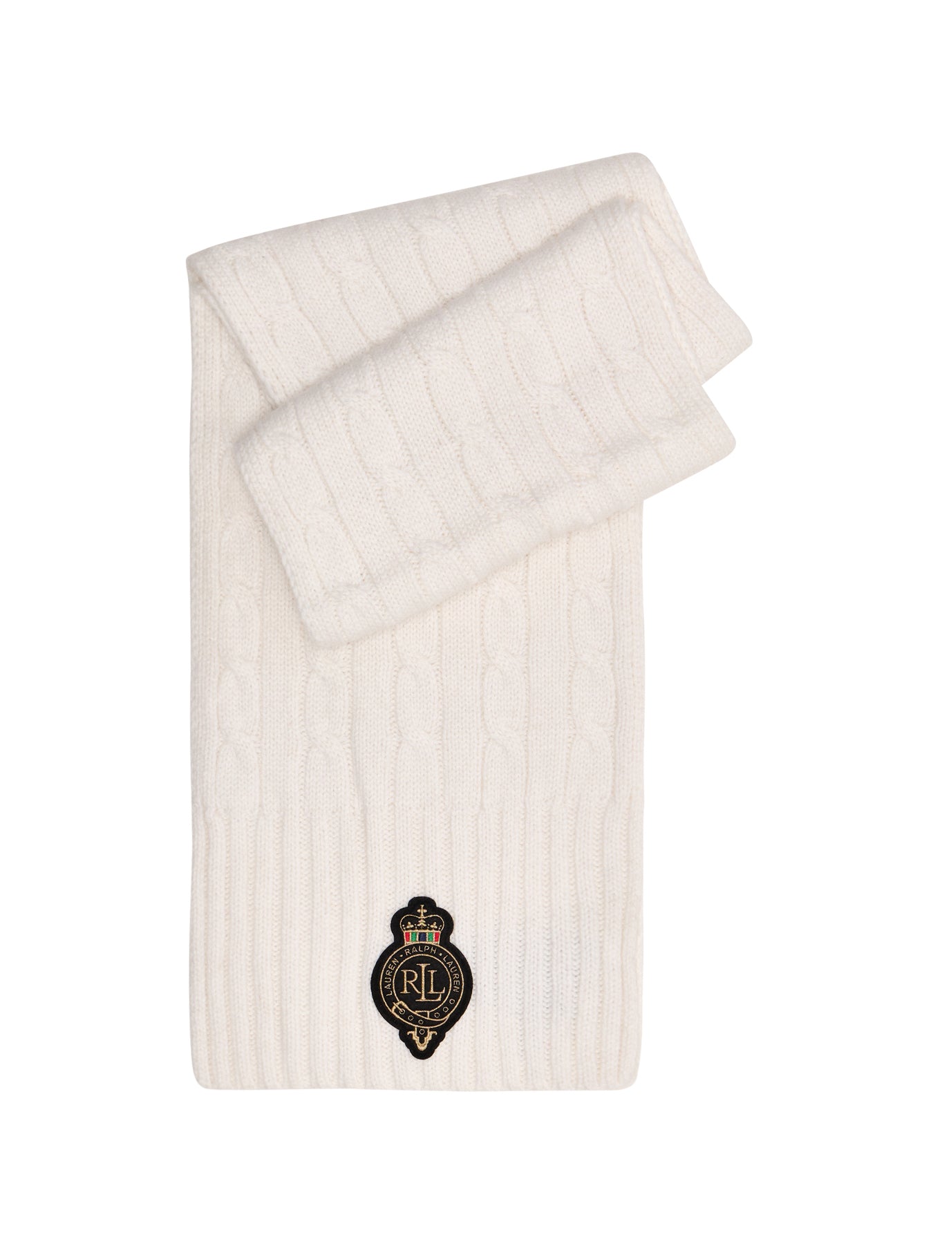 Crest Cable Knit Scarf Navy