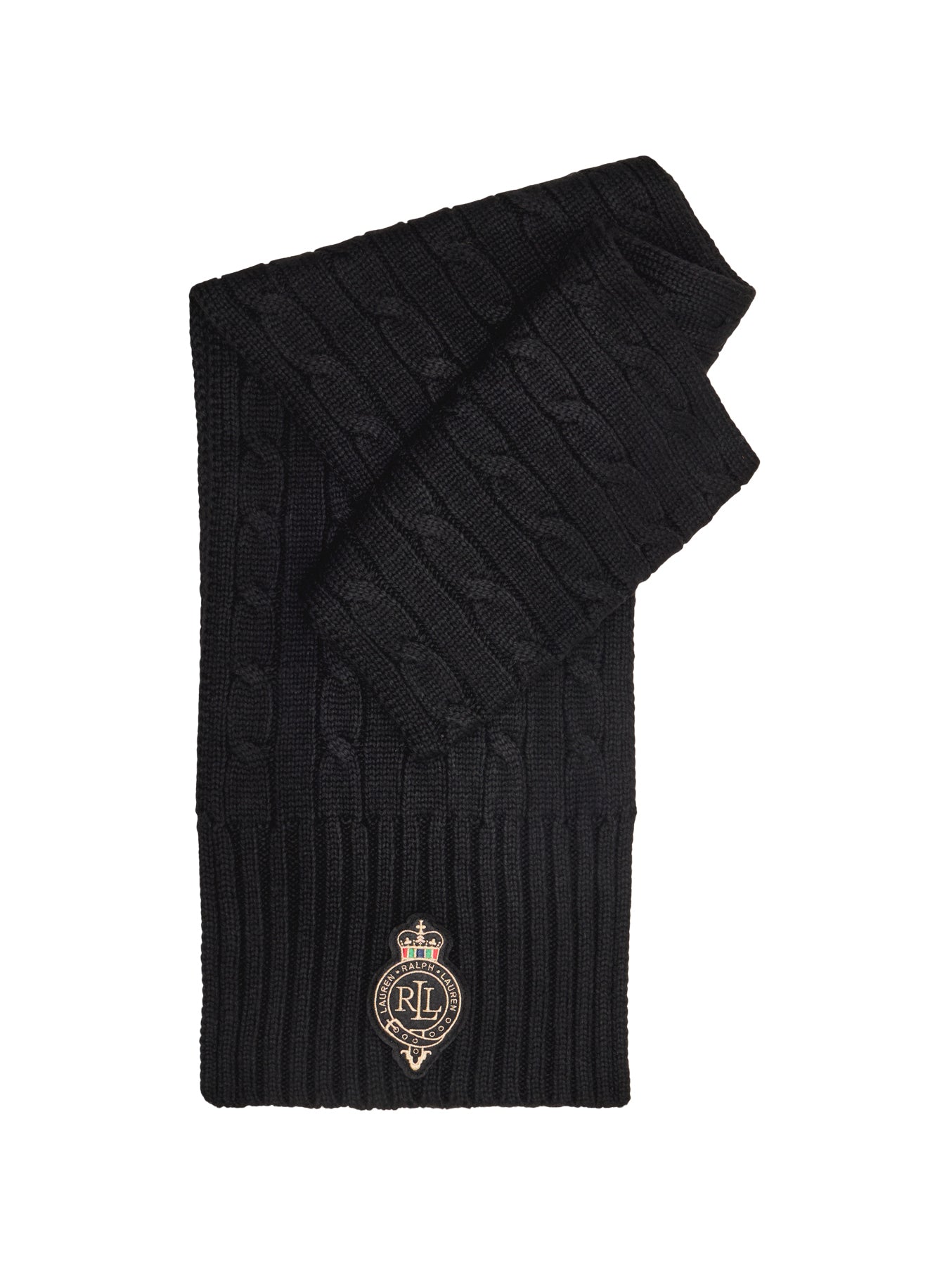 Crest Cable Knit Scarf Navy