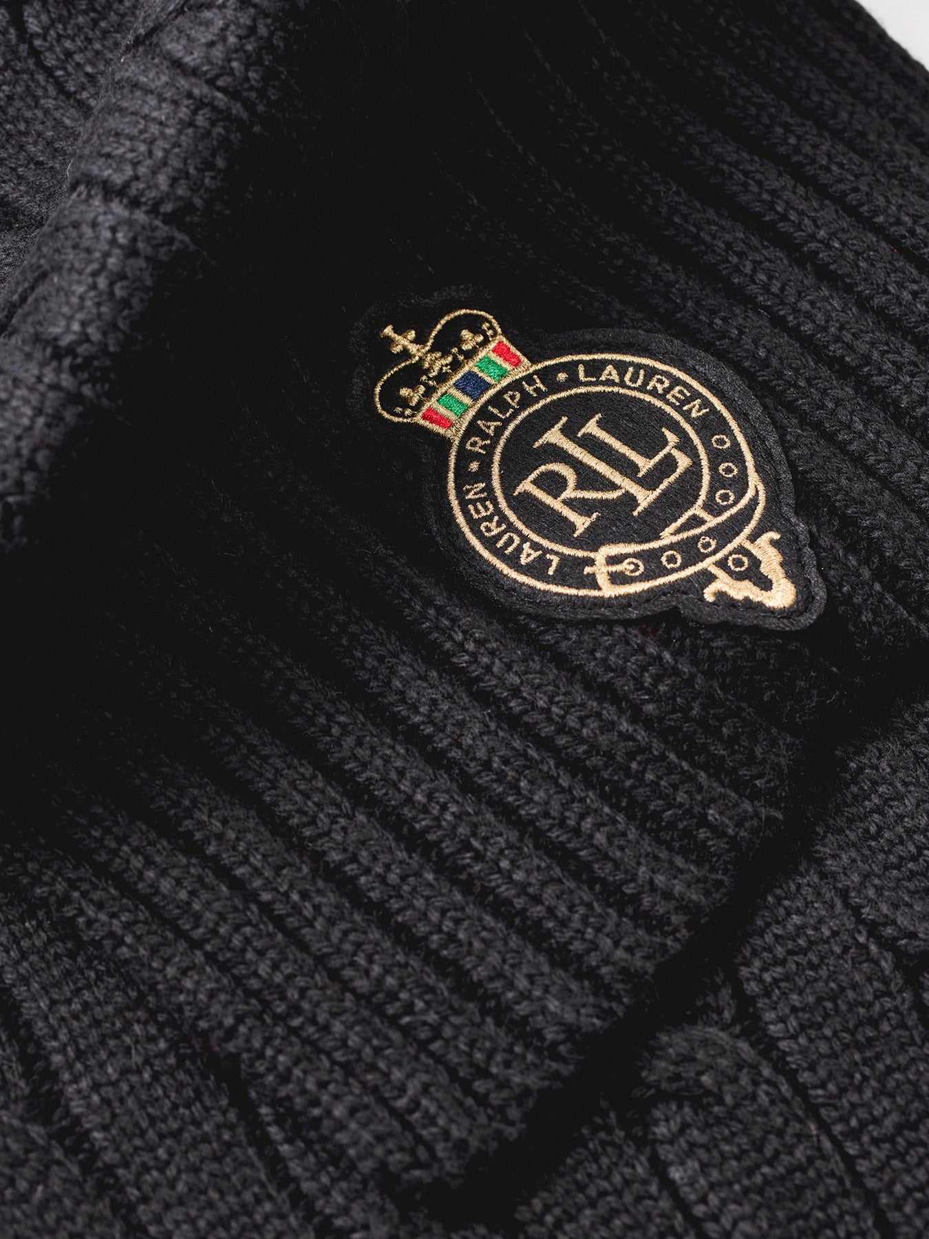 Crest Cable Knit Scarf Navy