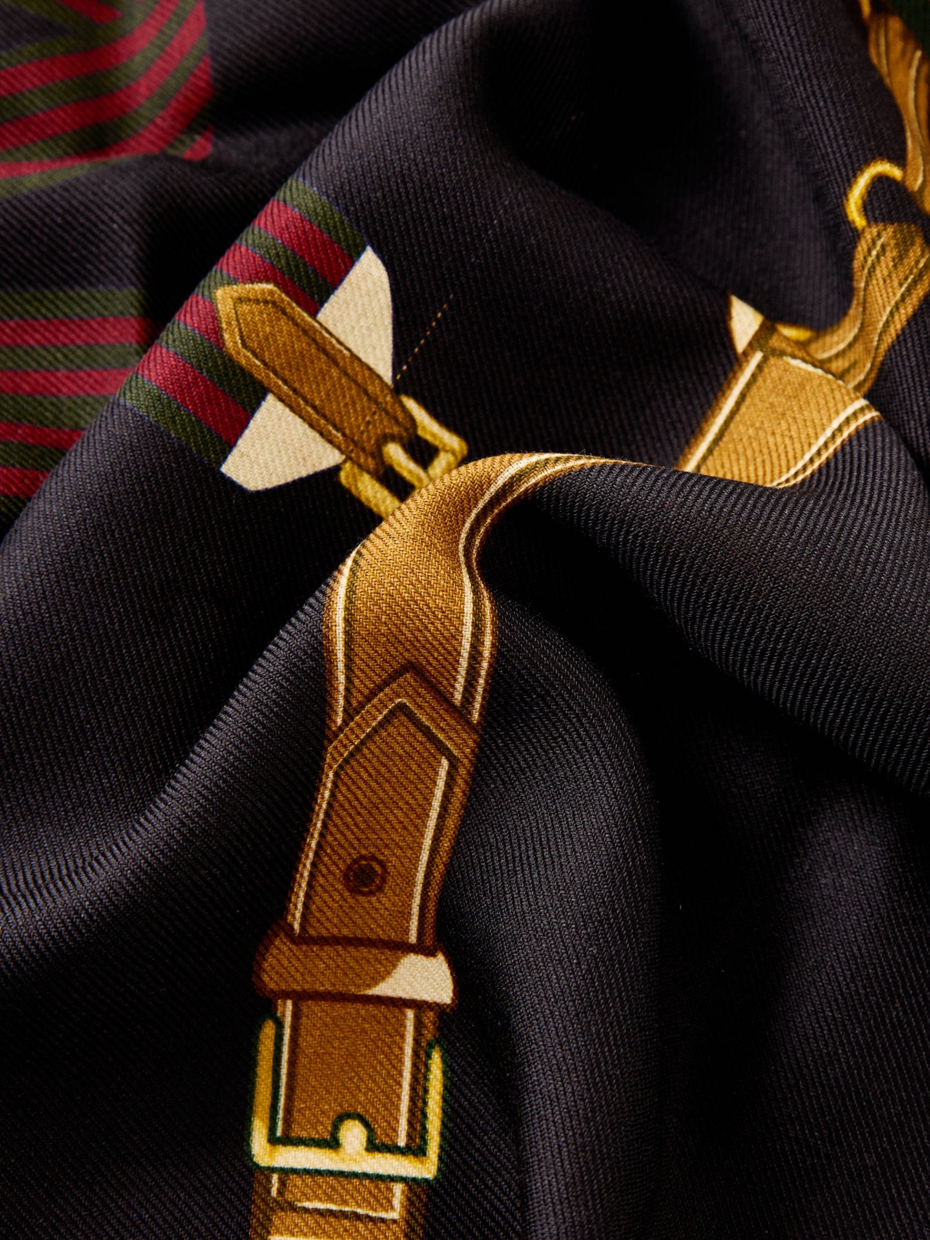 Equestrian Ribbon Scarf Wrap Navy