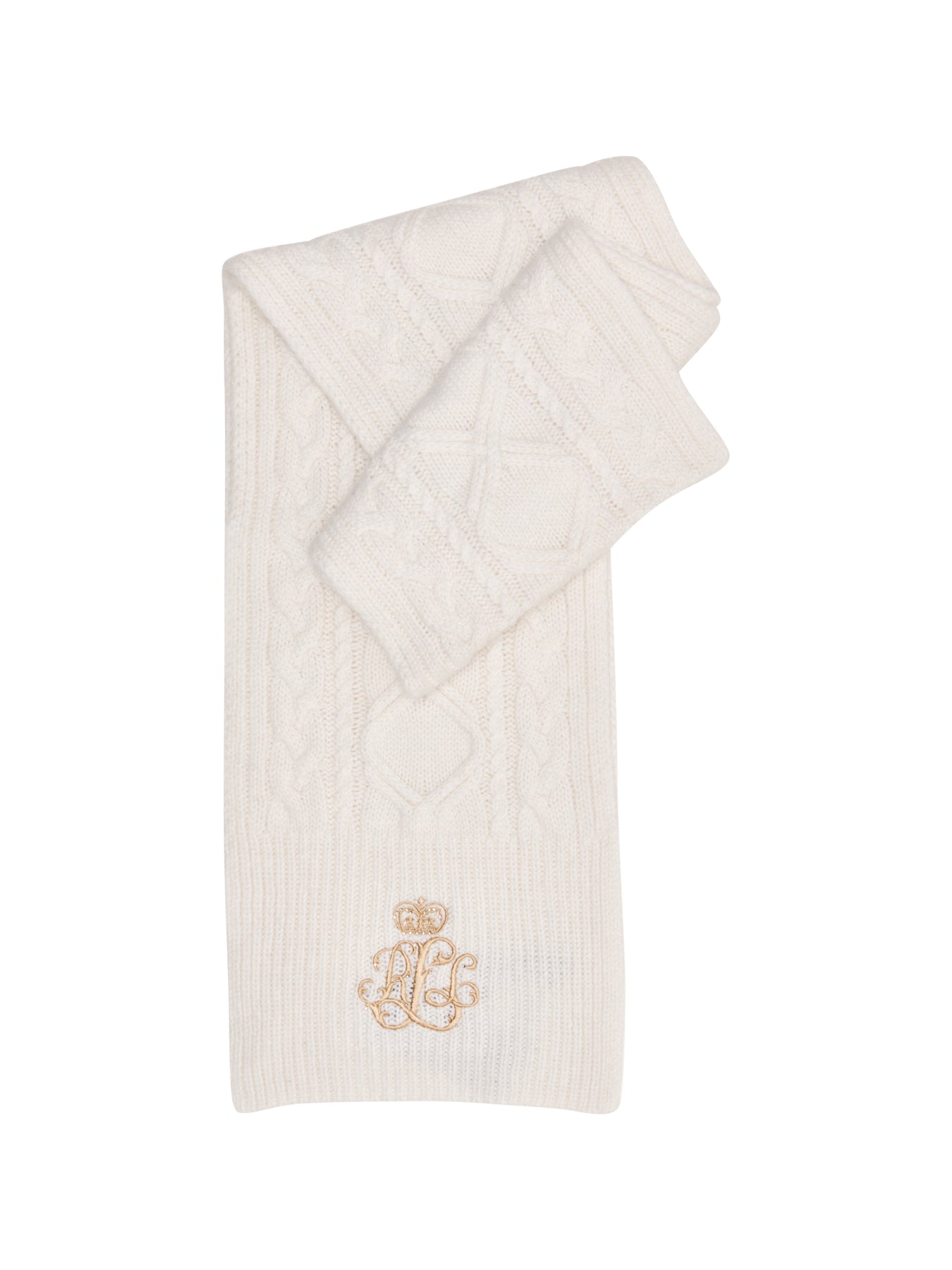 Cable Knit Scarf Cream