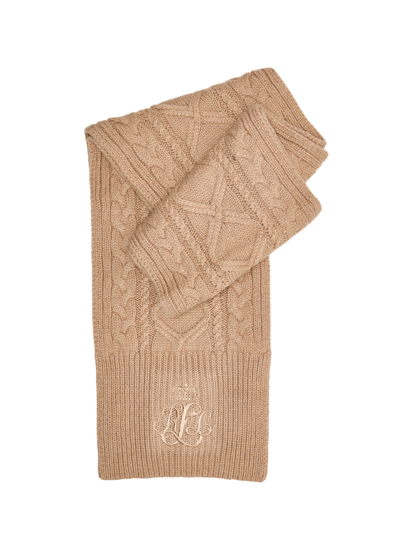 Cable Knit Scarf Cream