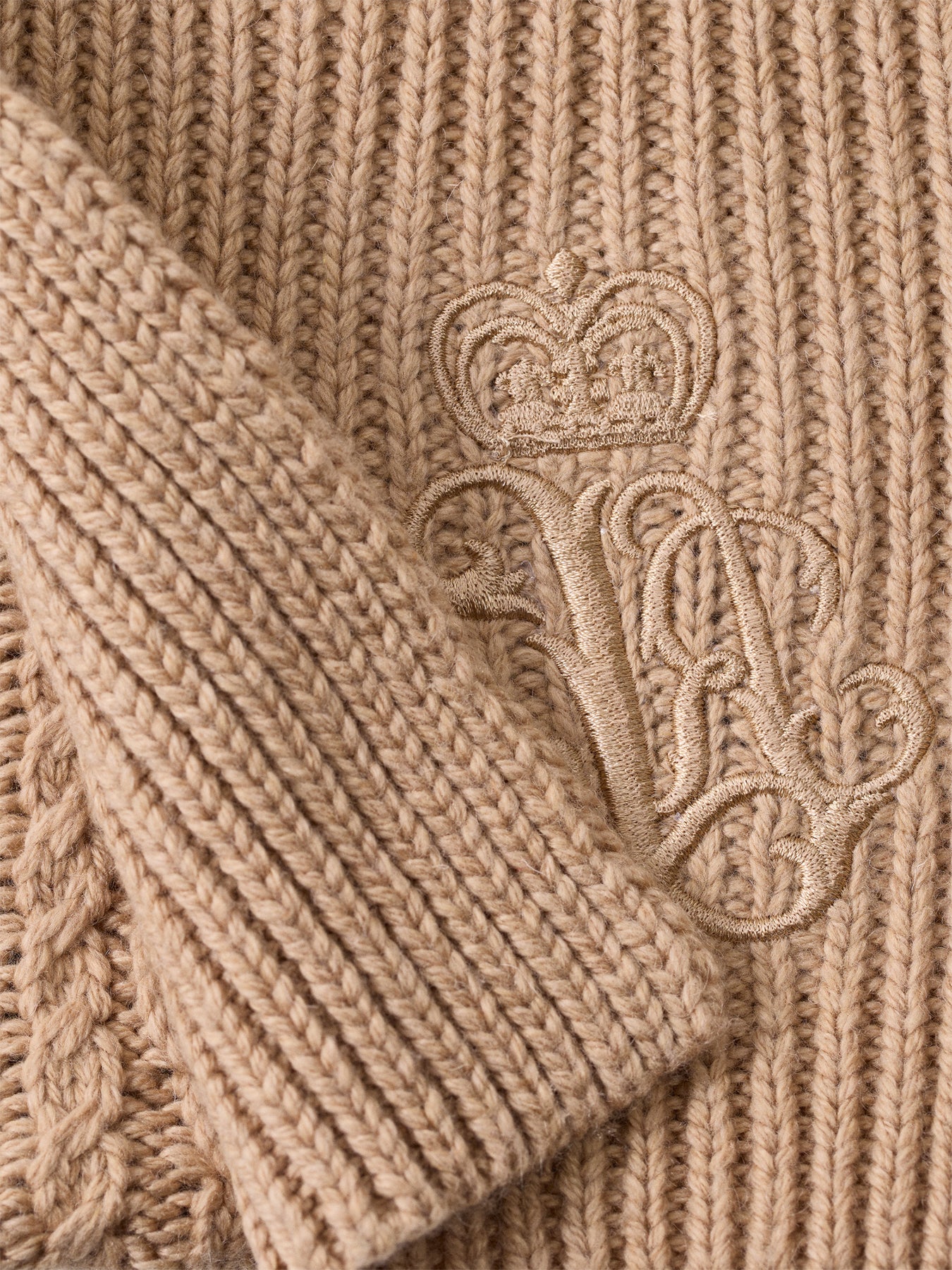 Cable Knit Scarf Cream