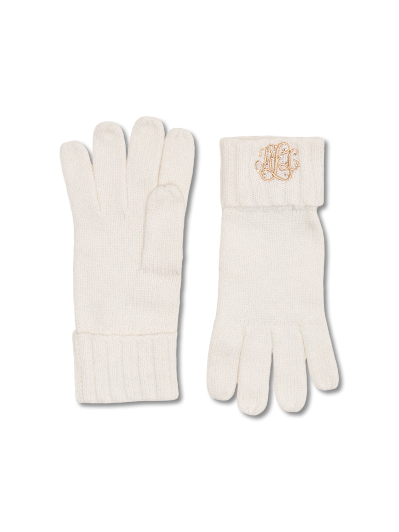 Crest Embroidered Gloves Navy