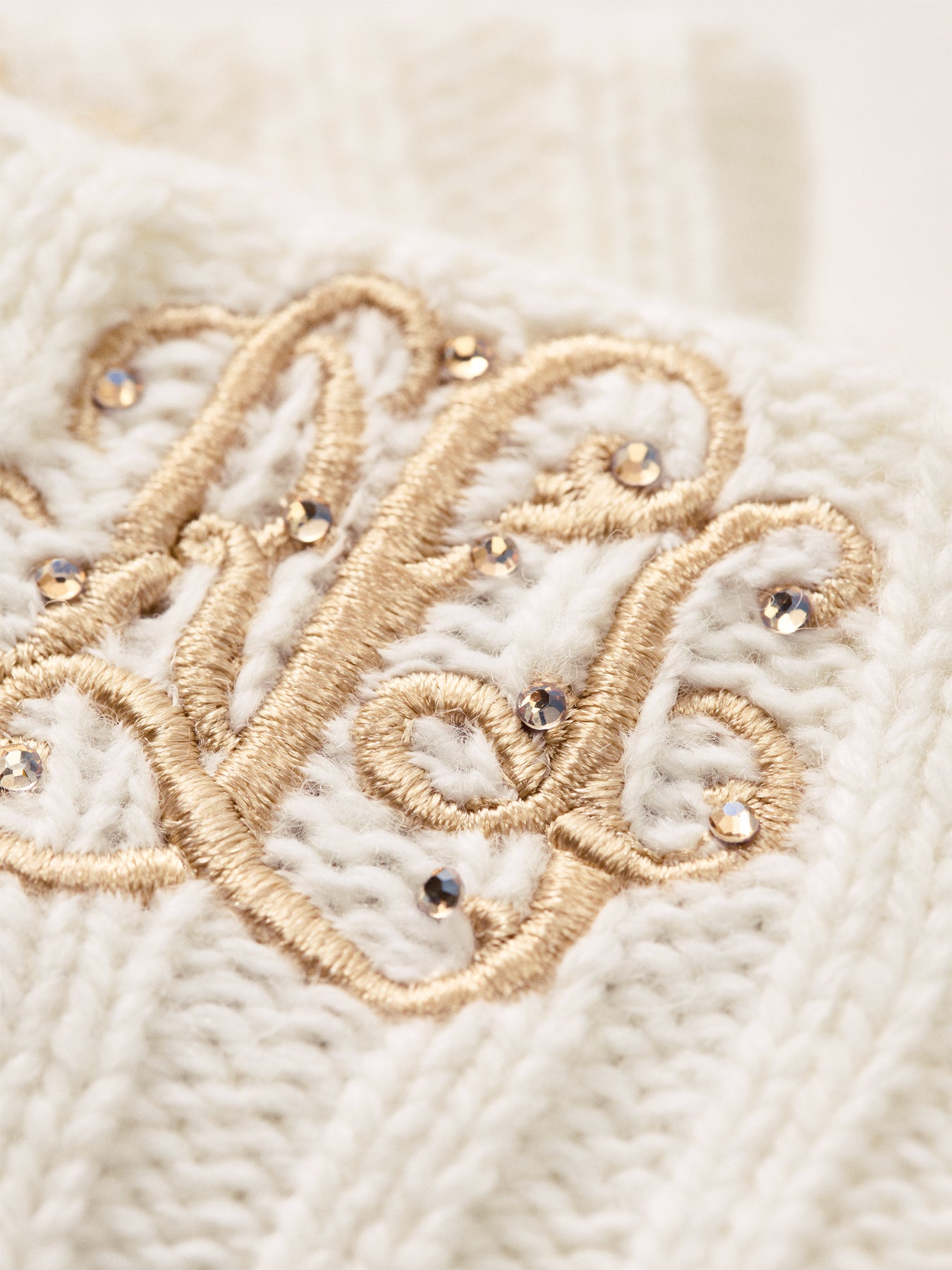 Crest Embroidered Gloves Navy