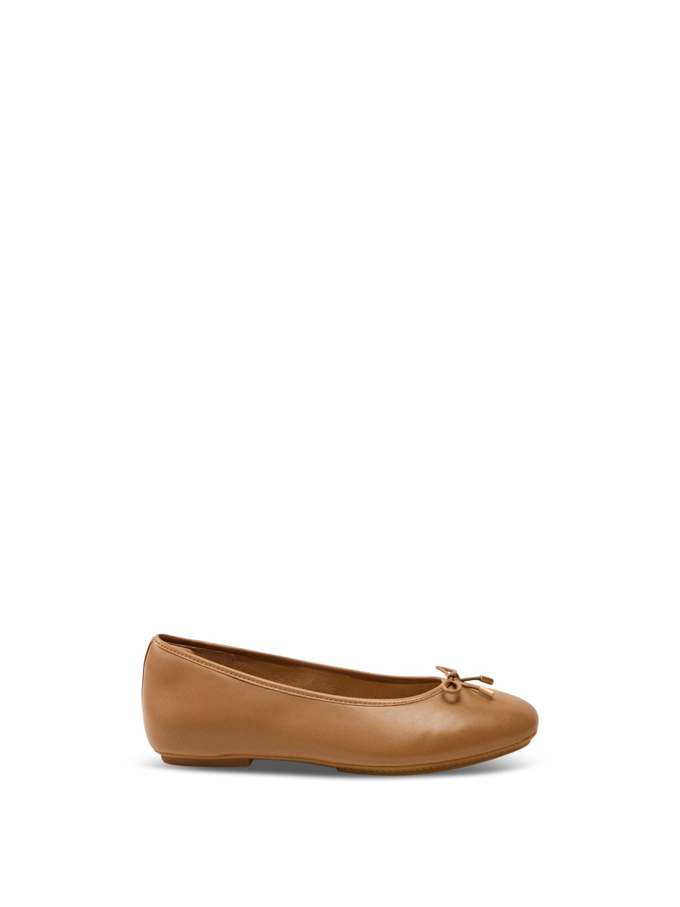 Delicato Bow Soft Leather Ballet Flats Desert Tan