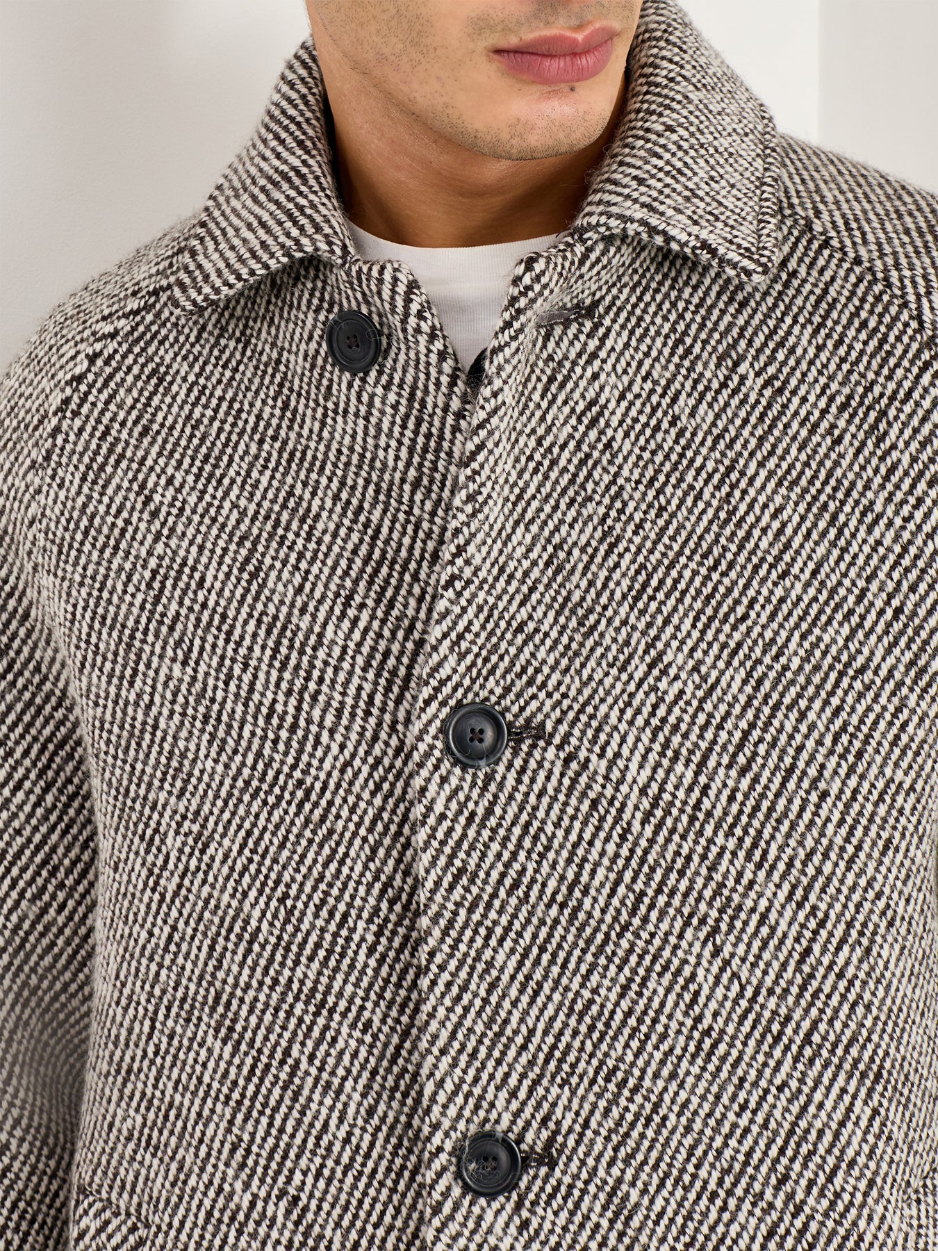 Michael Twill Wool Coat Charcoal