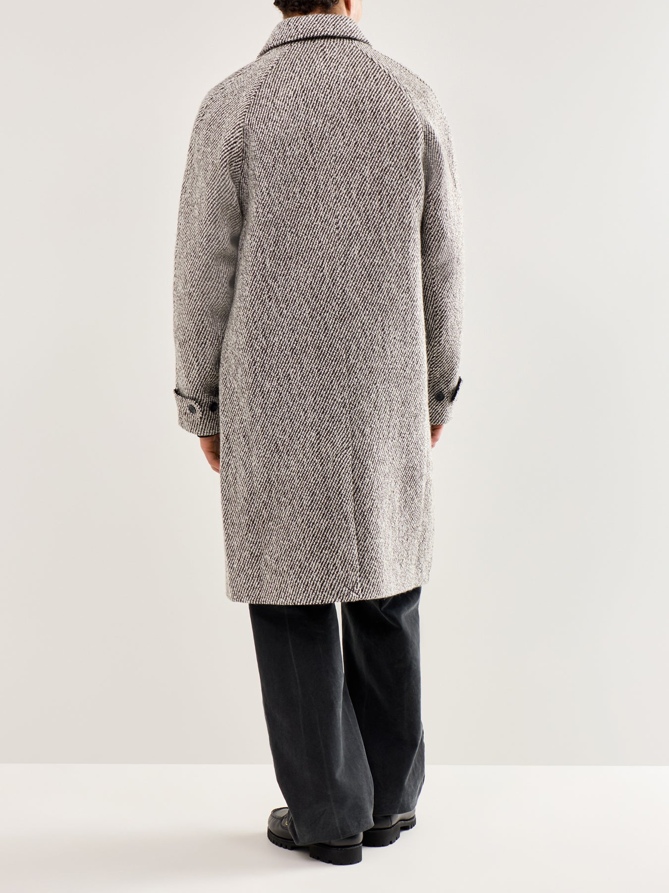 Michael Twill Wool Coat Charcoal