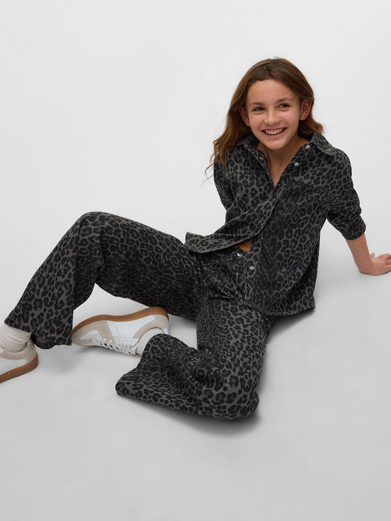 Lenora Wide Jeans Leopard Print