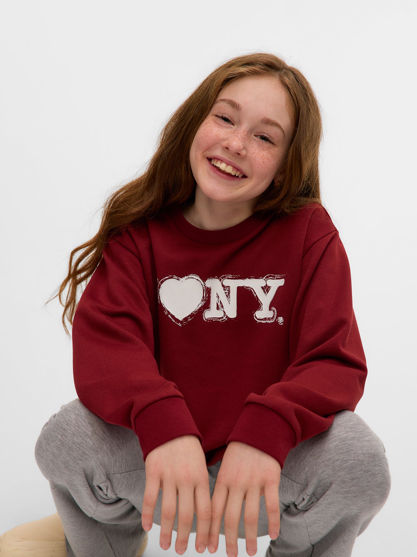 New York Long Sleeve Sweatshirt Red