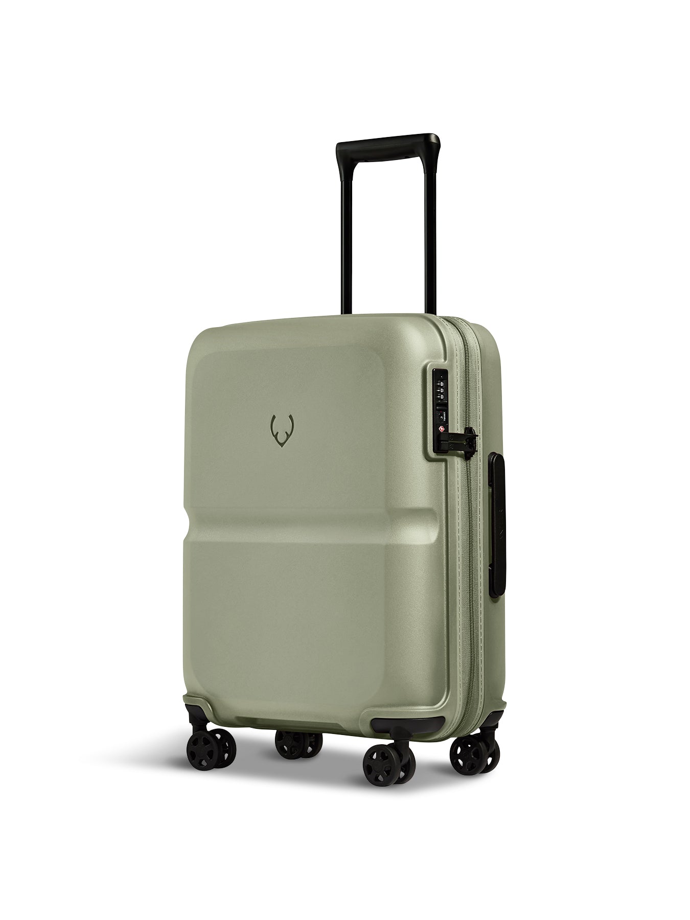 Green Single Stripe Spin Suitcase 55cm