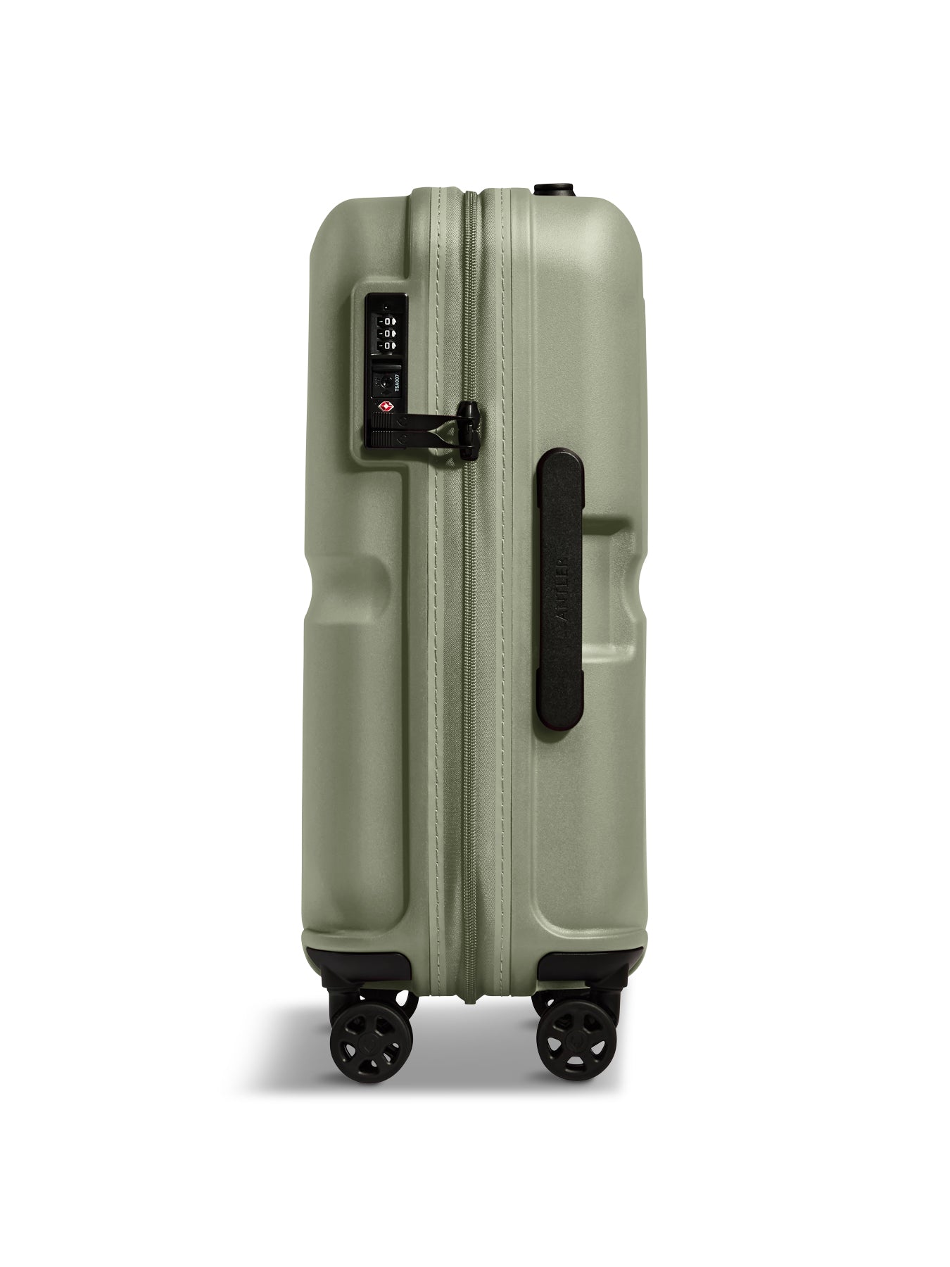 Green Single Stripe Spin Suitcase 55cm