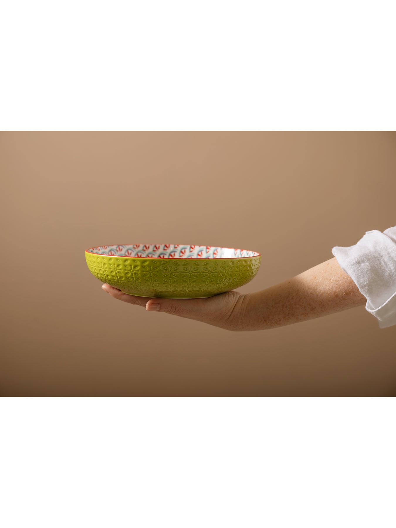 Geometric Line Bowl Green