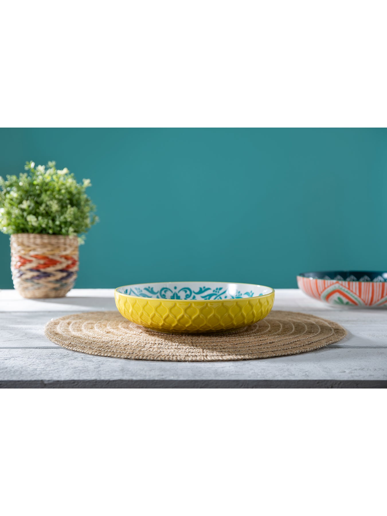 Geometric Bowl Yellow/Blue