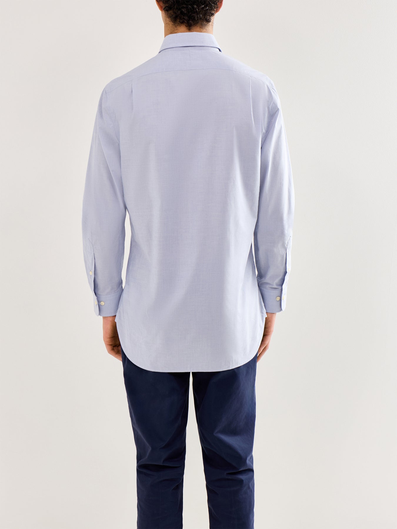 Slim Fit Estate Collar Dress Shirt Light Blue White
